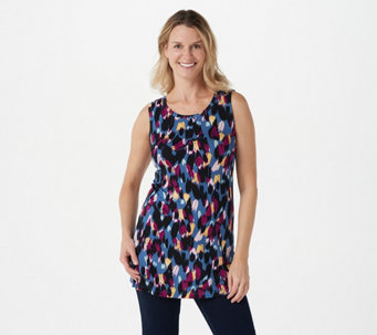 LOGO Layers by Lori Goldstein Printed or Solid Knit Tank - A391878