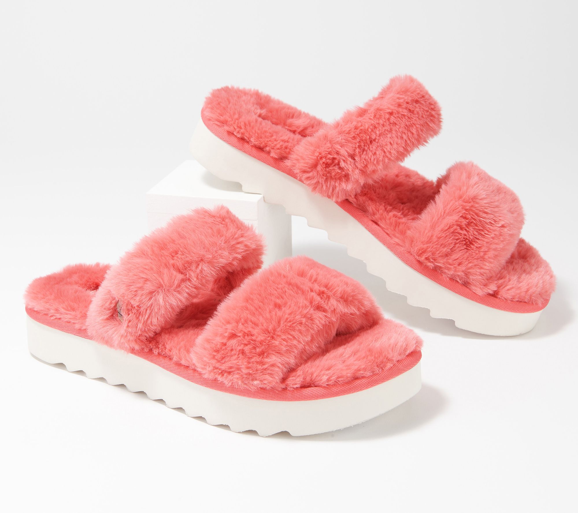 4 Color Casual Faux Fur Fluffy Flip-Flop Slip-on Open Toe Womens Sandal Slippers