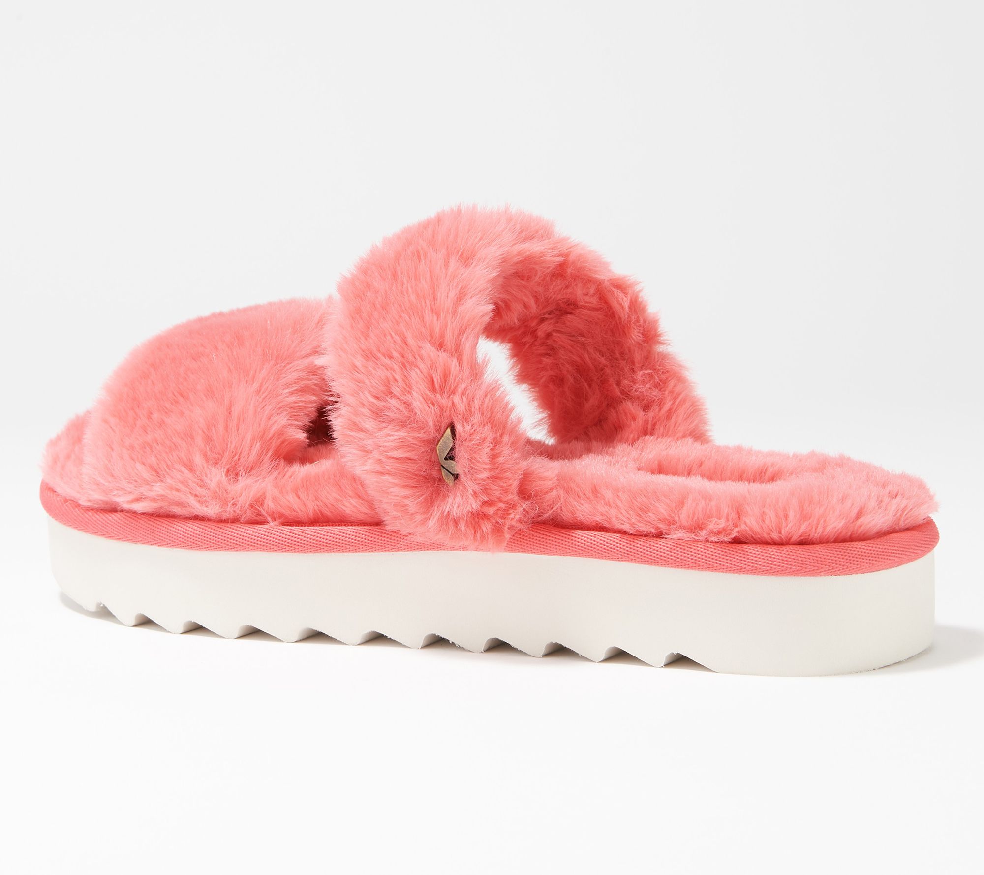 (QVC) Koolaburra by UGG Faux-Fur Slide Sandals – Fuzz On – TVShoppingQueens