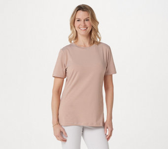 Denim & Co. BRRR Jersey Cool to Touch Crew Neck Top - A395978