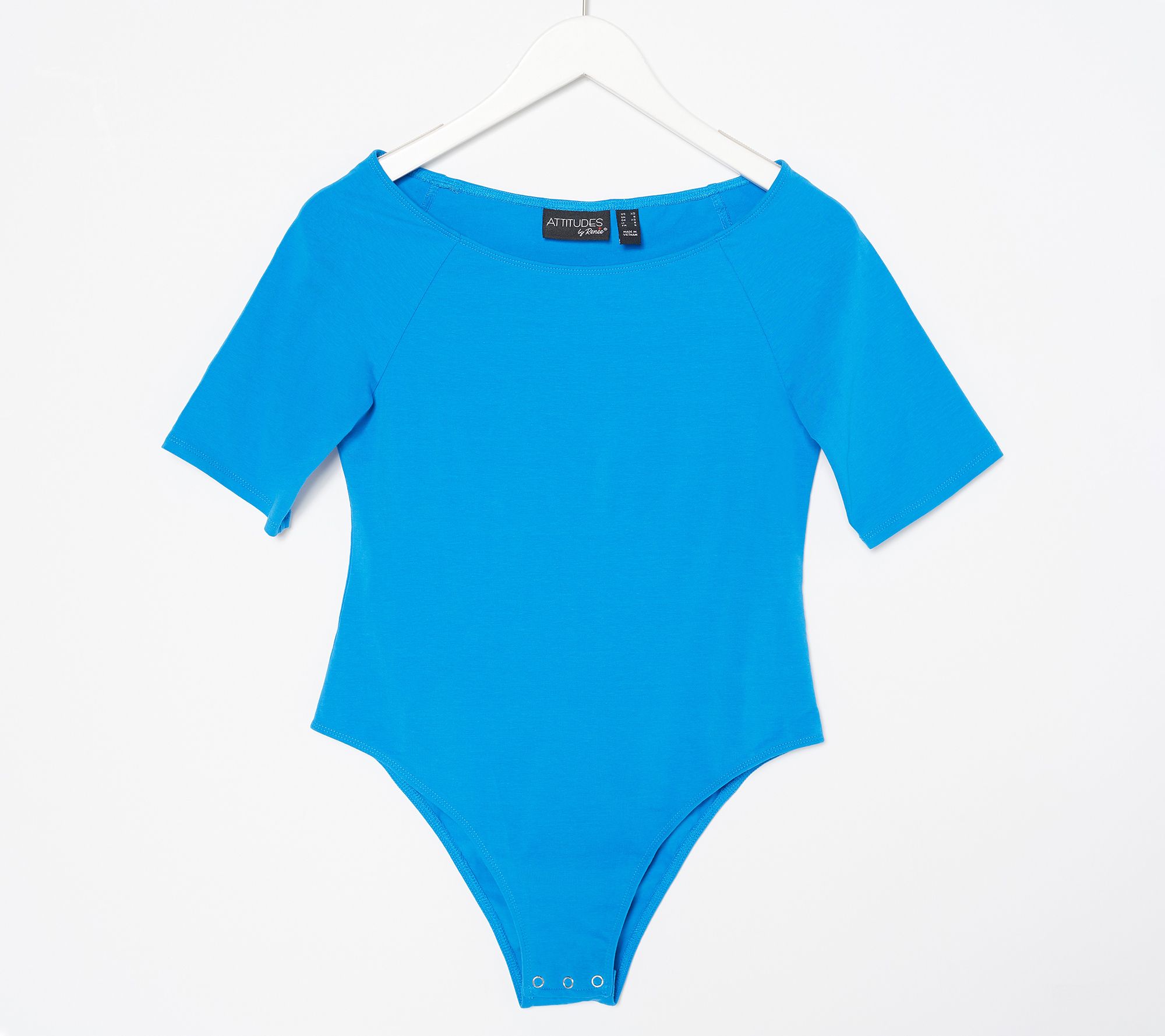 "As Is"Attitude by Renee Supreme Washed Cotton Elbow Sleeve Bodysuit