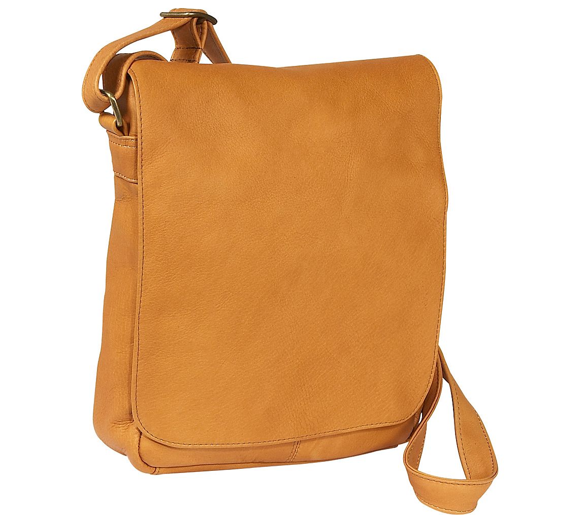 LeDonne, Bags, Le Donne Leather Simple Flap Dark Brown Crossbody Bag  Purse