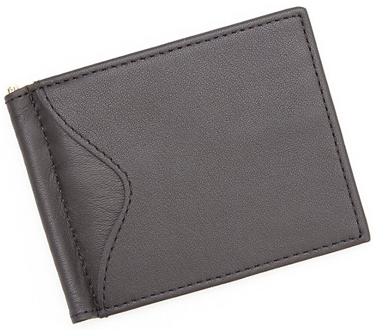 Royce New York Men's Leather Money Clip Walletw/ Outer Pocket