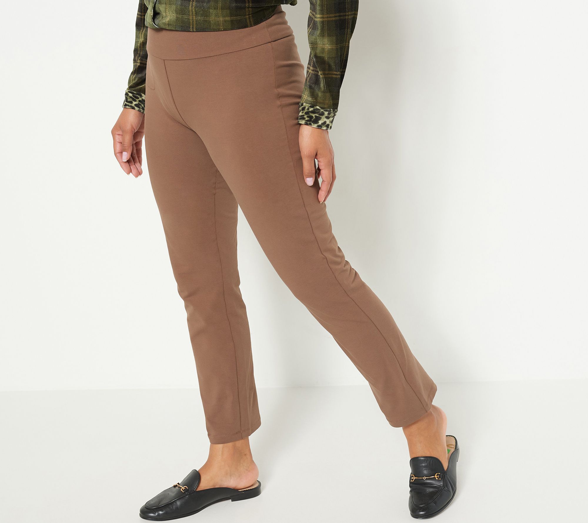 Susan Graver Weekend Regular Premium Stretch Ankle Pants w/ Button Detail  3X - Helia Beer Co