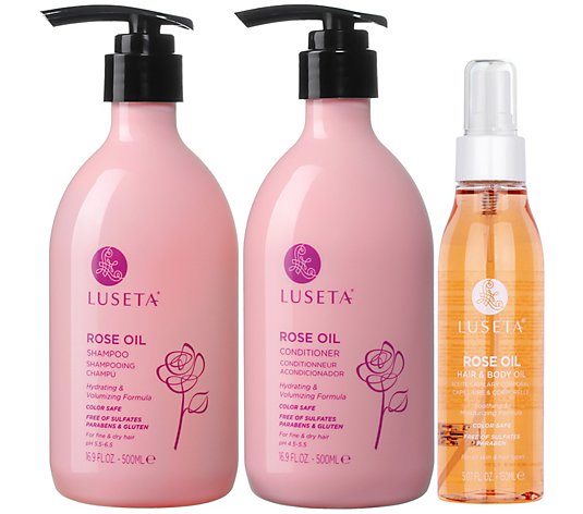 Luseta Rose Oil Shampoo & Conditioner + Body and Hair Oil