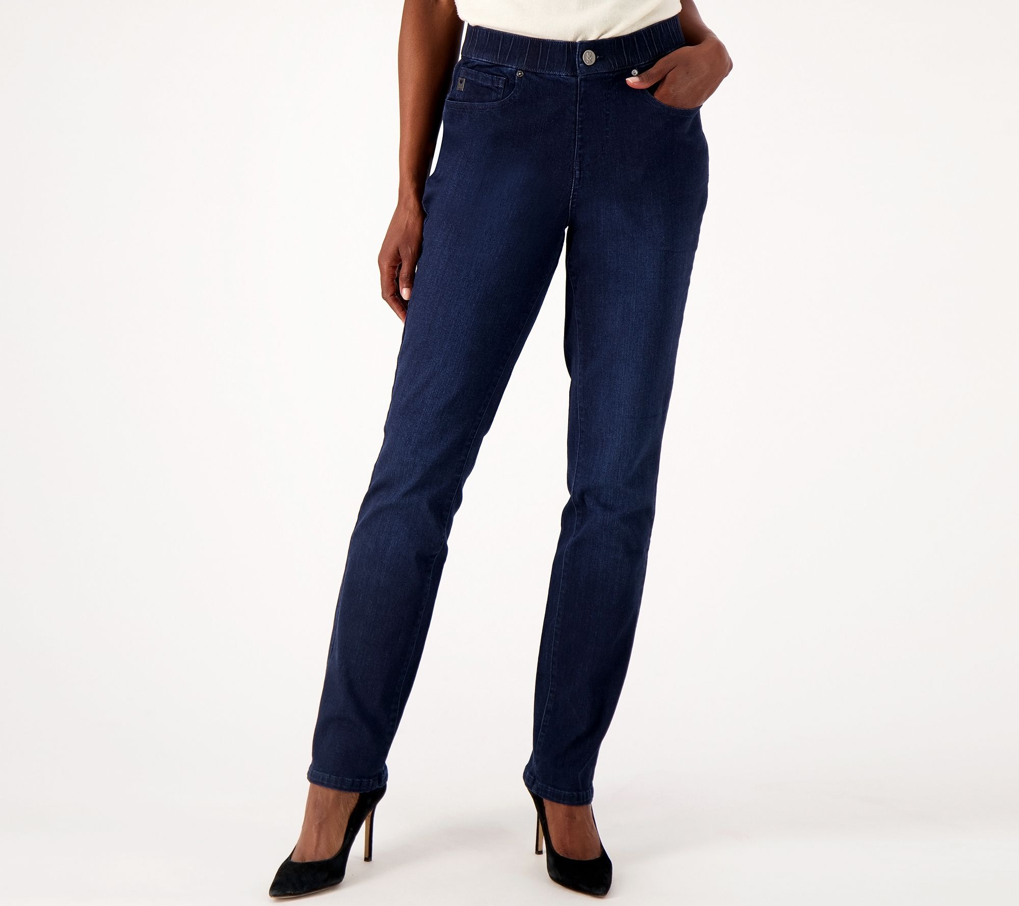 Belle by Kim Gravel TripleLuxe Reg Denim Straight Leg Jeans