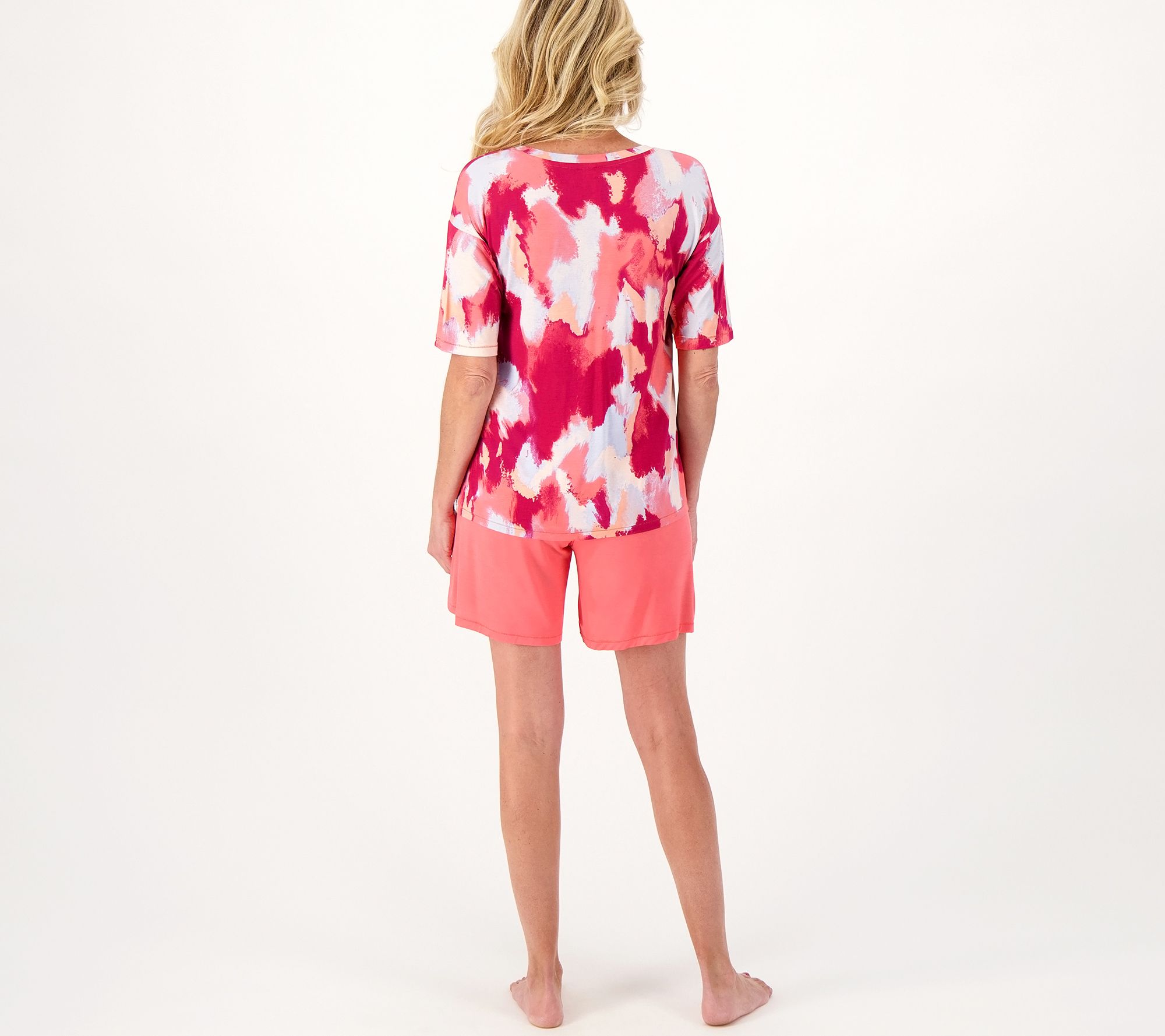 zuda z-refresh V-Neck Tee and Bermuda Shorts Pajama Set - QVC.com