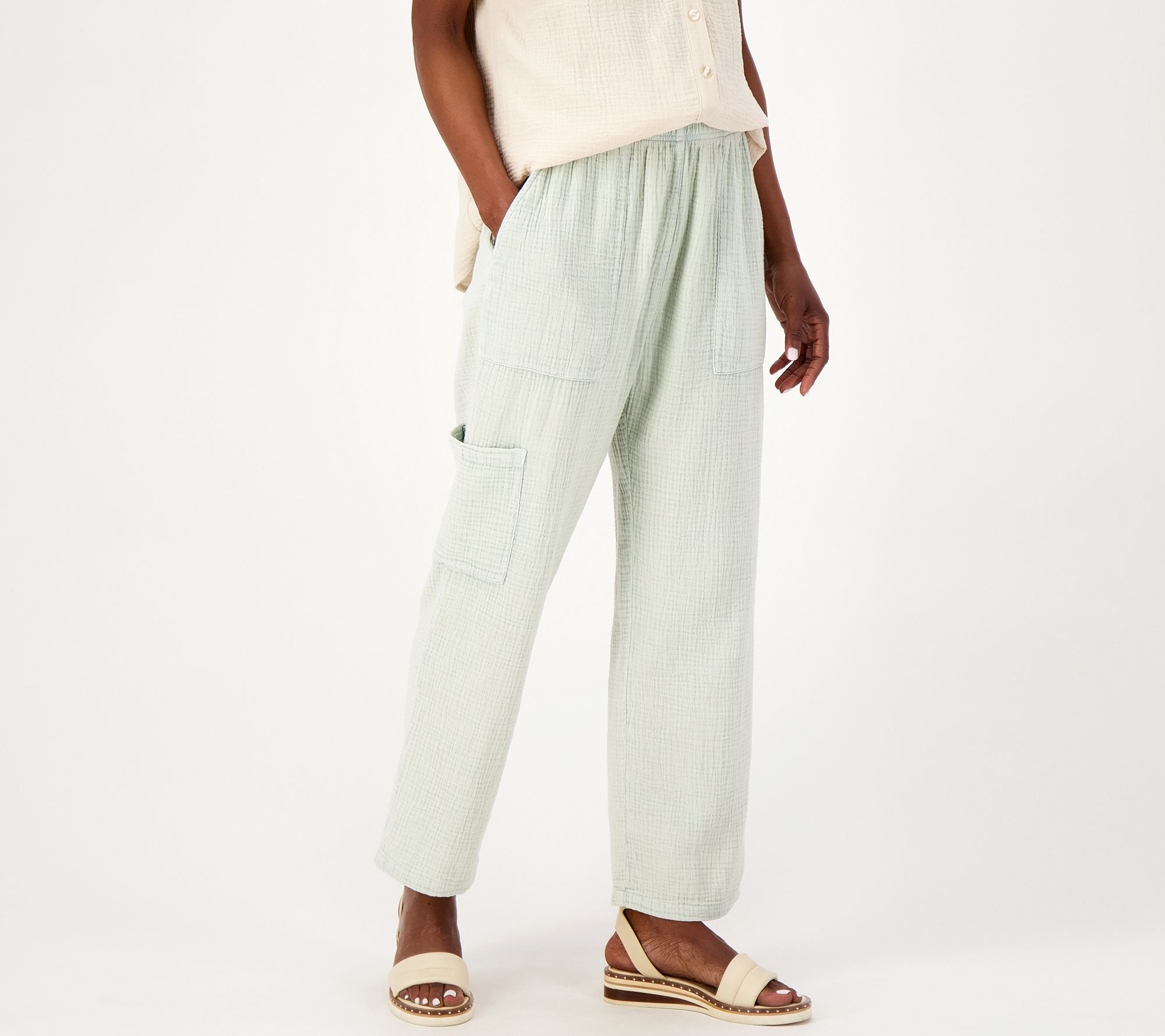 Peace Love World Boheme Petite Gauze Ankle Pants
