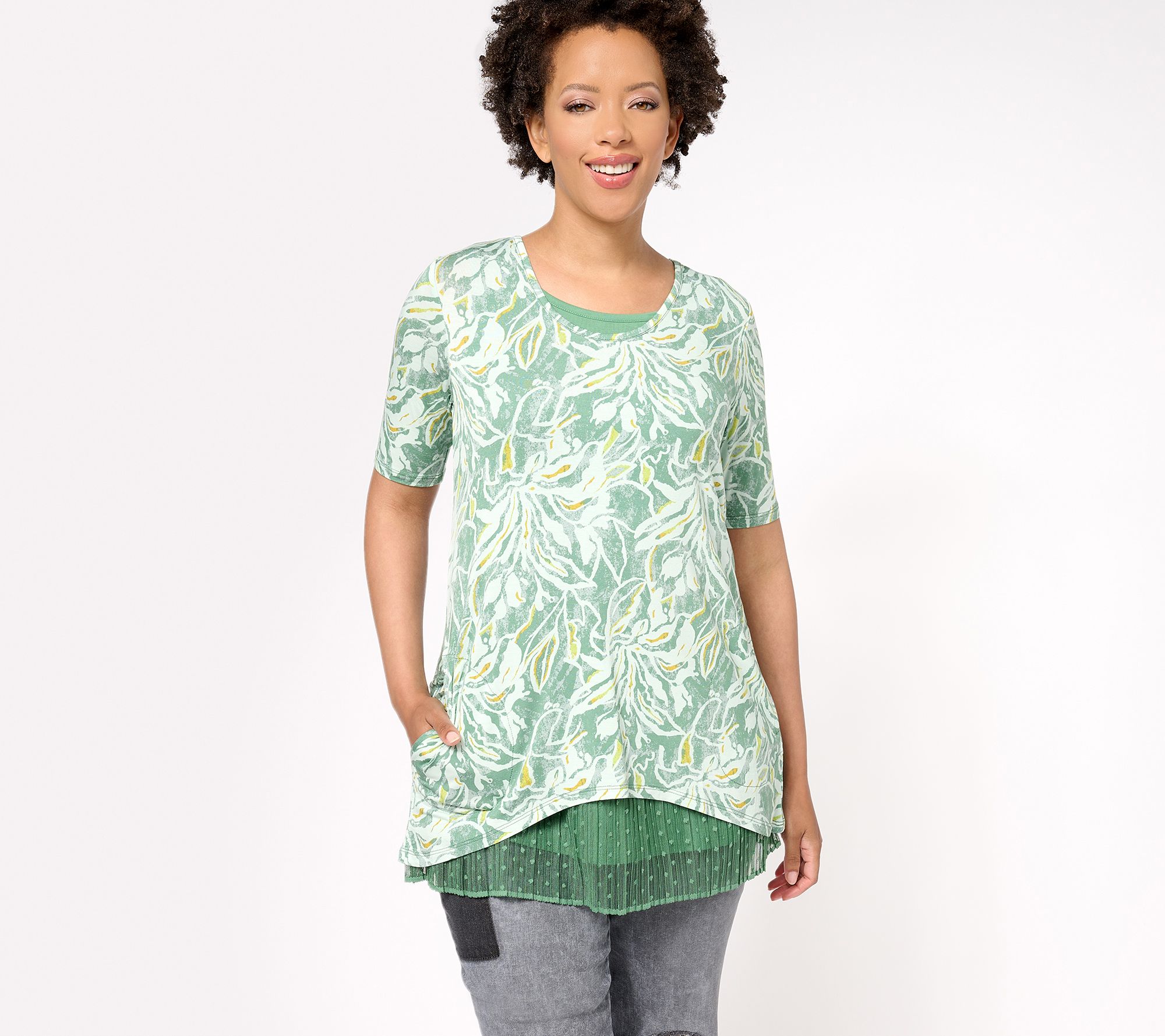 LOGO Layers by Lori Goldstein Knit Tank and Tee Twinset