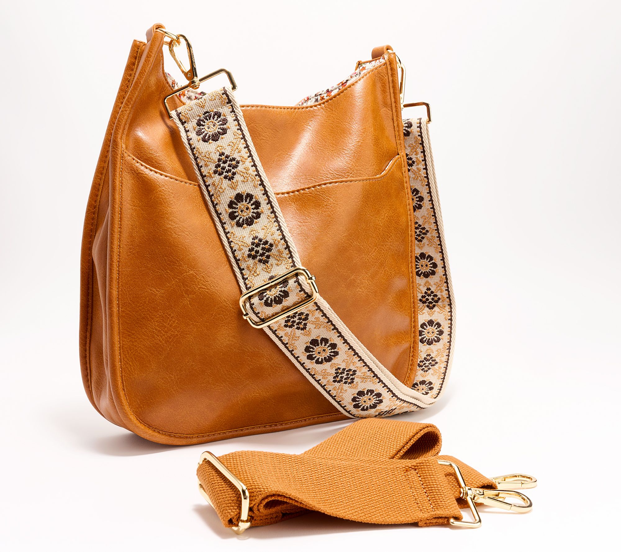Ahdorned Classic Messenger with Two Crossbody Straps
