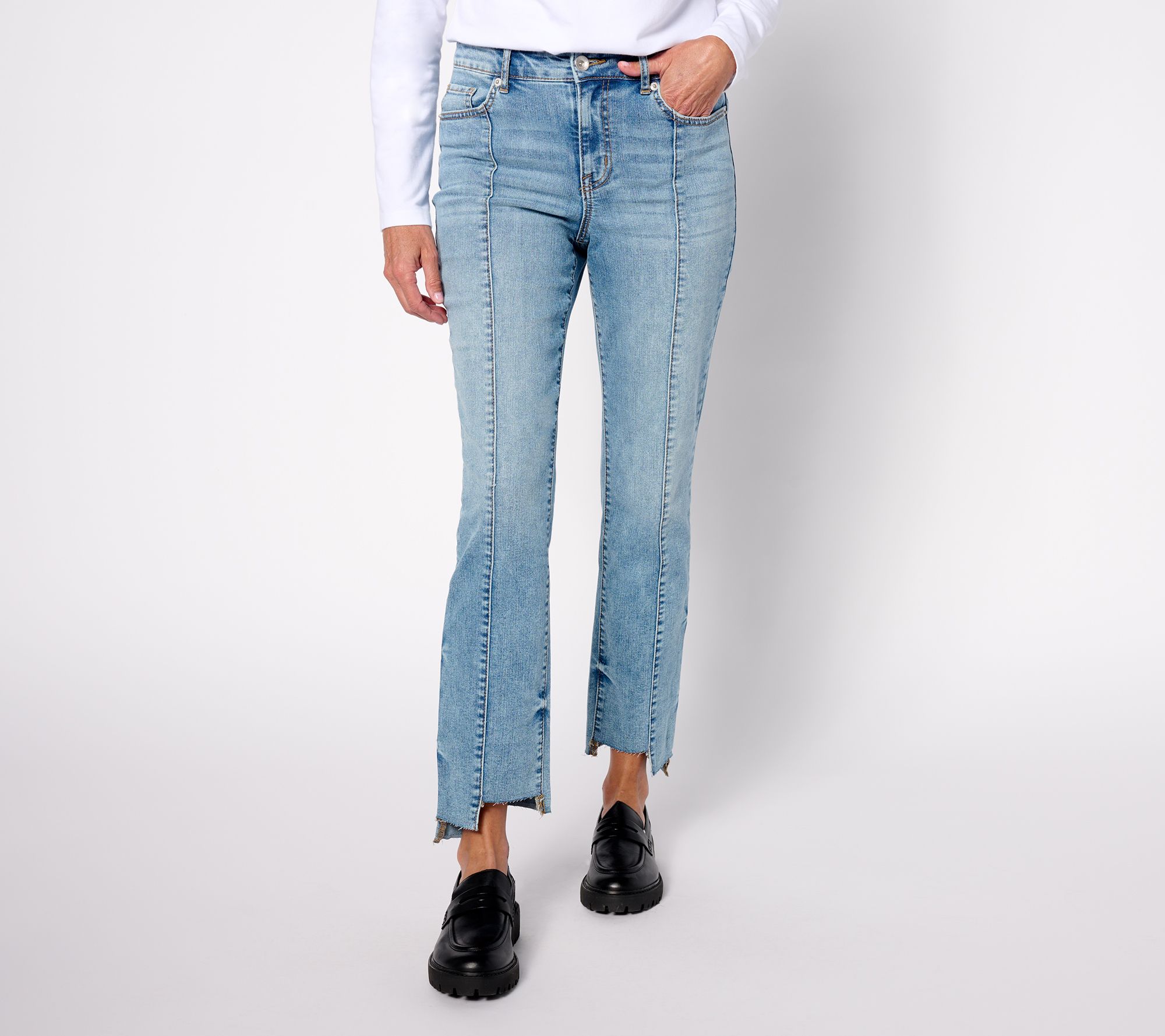 LOGO by Lori Goldstein Regular Straight Leg Denim Jeans