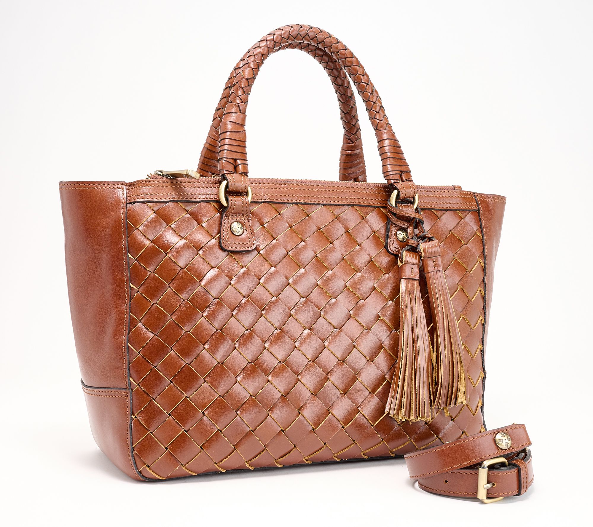 Braided discount leather handbag