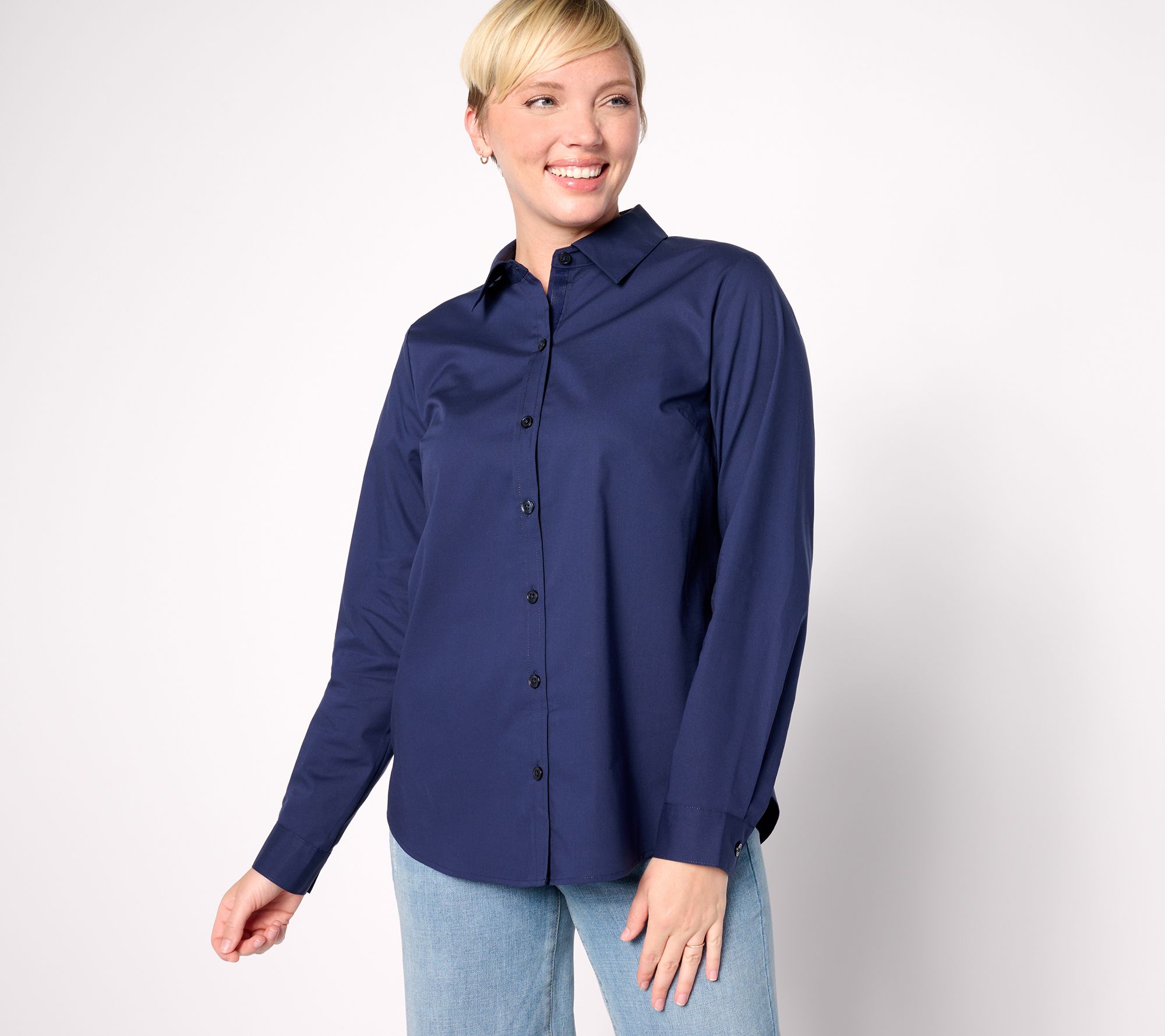 Joan Rivers The Girlfriend Button-Front Collared Shirt