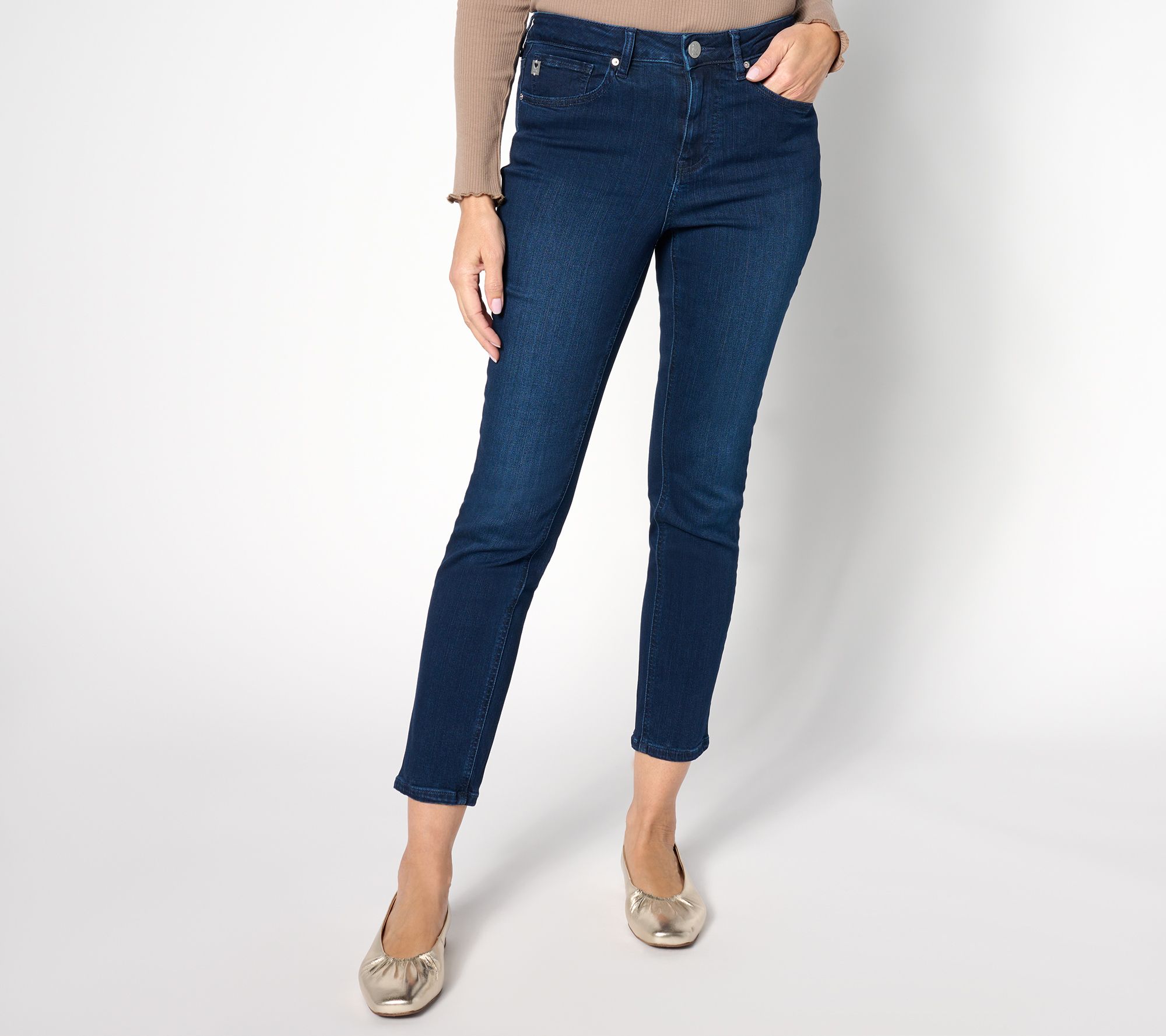 Belle by Kim Gravel Pet TripleLuxe Denim Button Front Jean