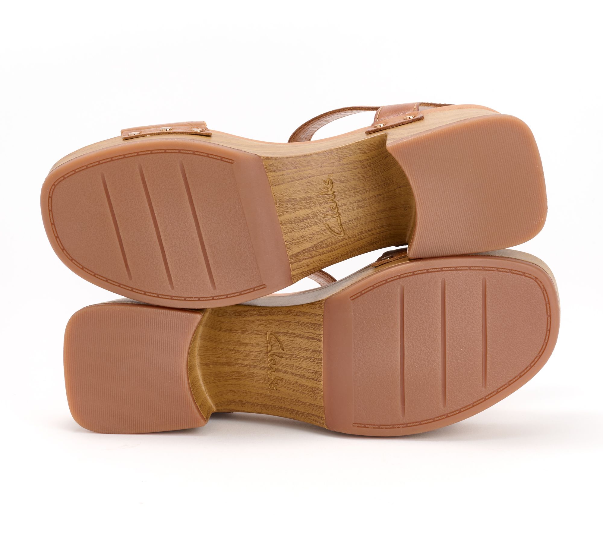 Clarks Signature Leather Heeled Sandals - Sivanne Bay