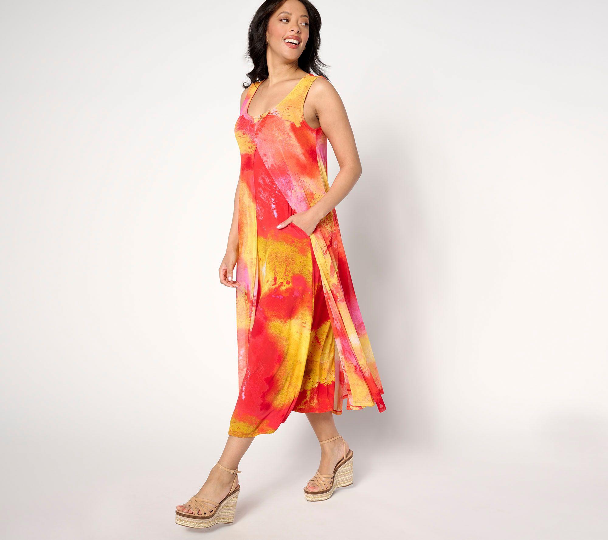 Attitudes by Renee Reg Como Jersey & Triple Mesh Maxi Dress