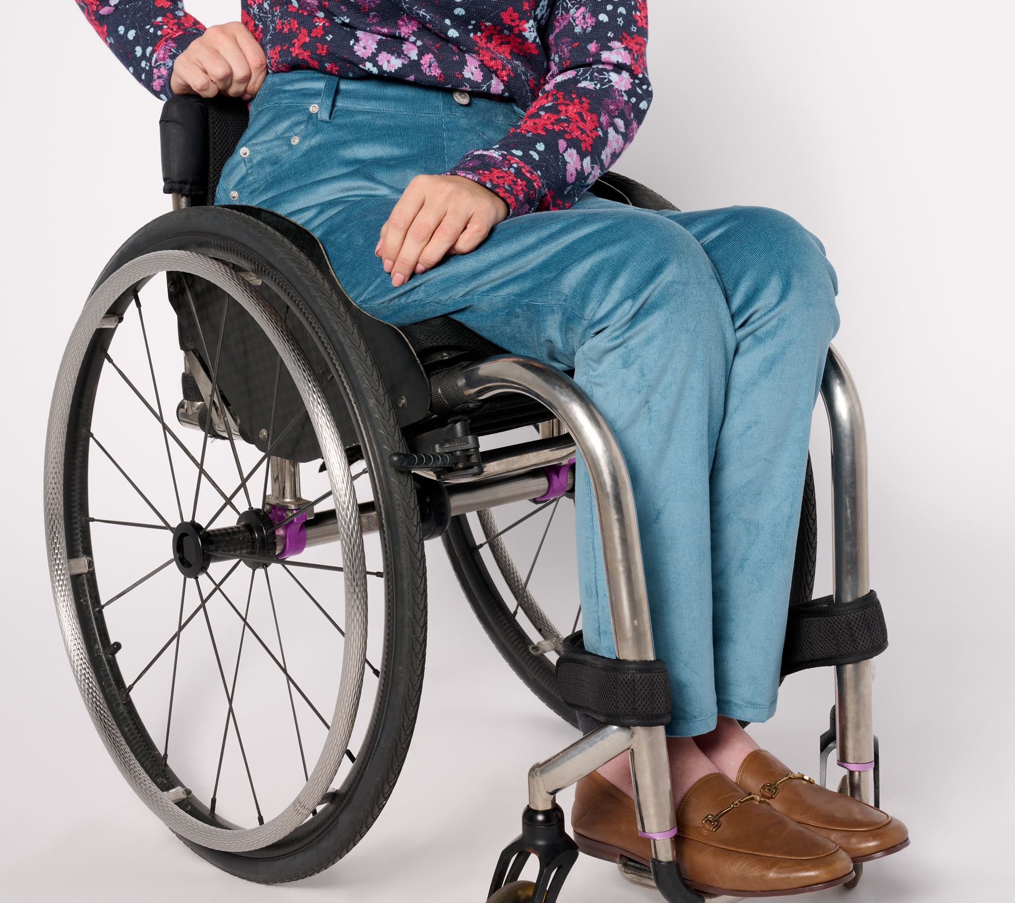 "As Is" Denim & Co. Adaptive Slim Straight Corduroy Pant Wheelchair Fit