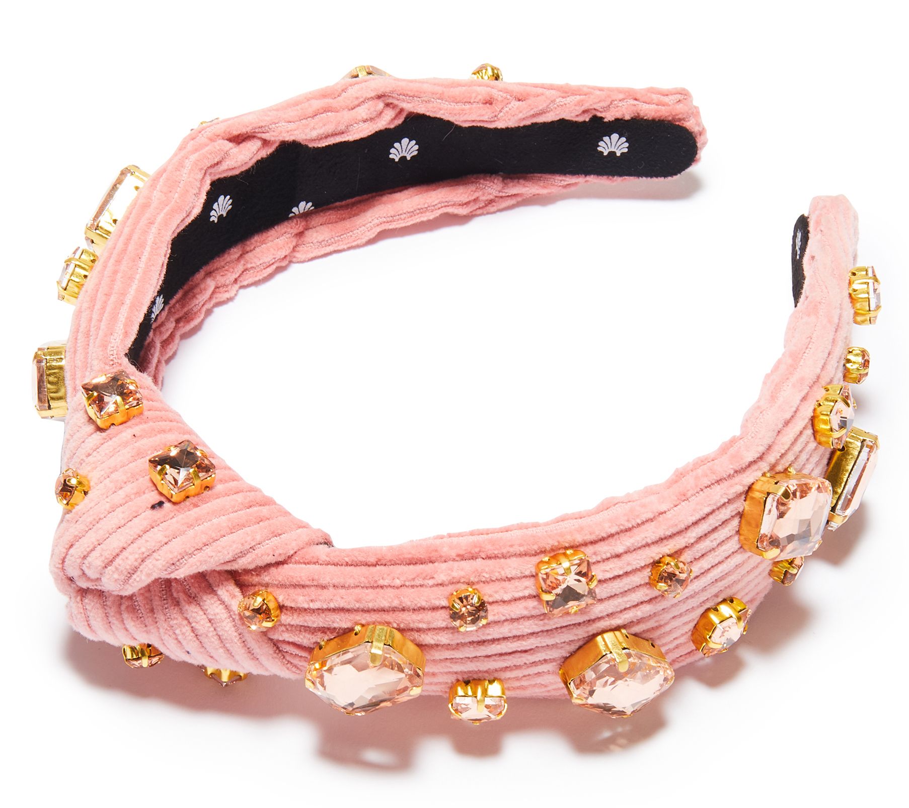 Lele Sadoughi Crystal Corduroy Slim Knotted Headband