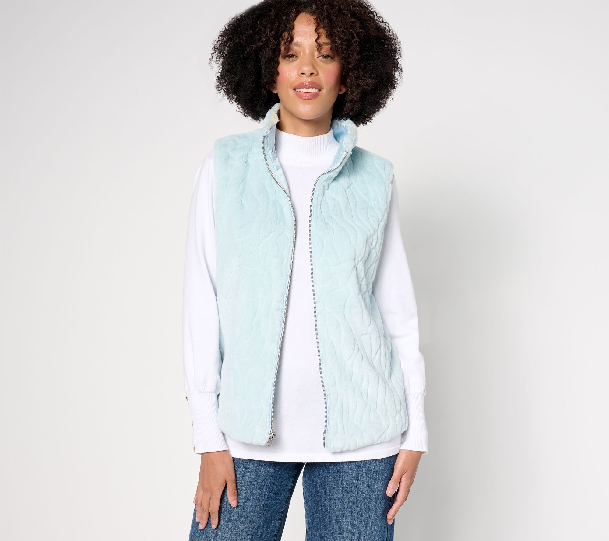 Studio Park x Kerstin Lindquist Faux Fur Zip Front Vest