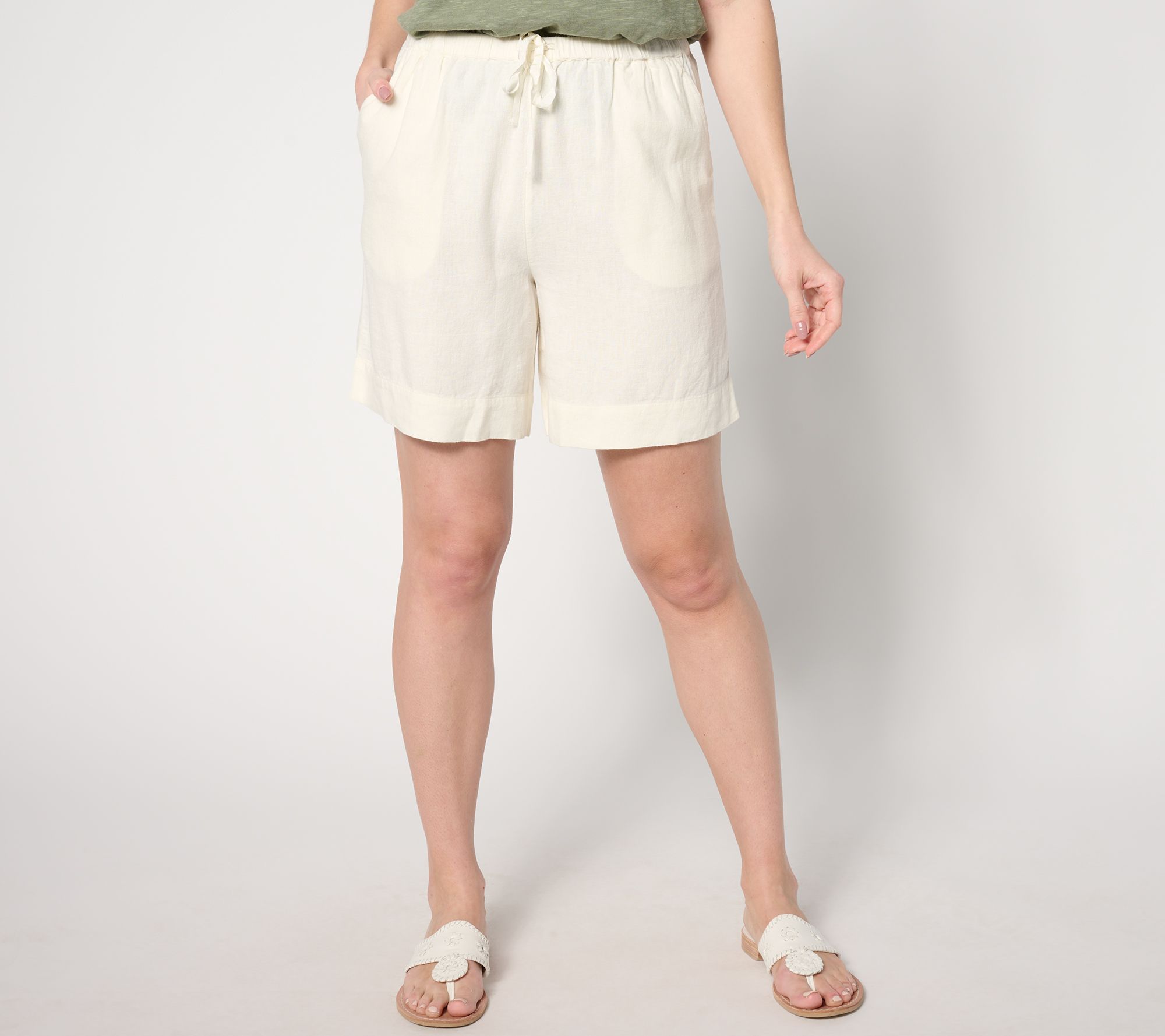 "As Is" BEAUTIFUL by Lawrence Zarian Petite Linen Blend Short