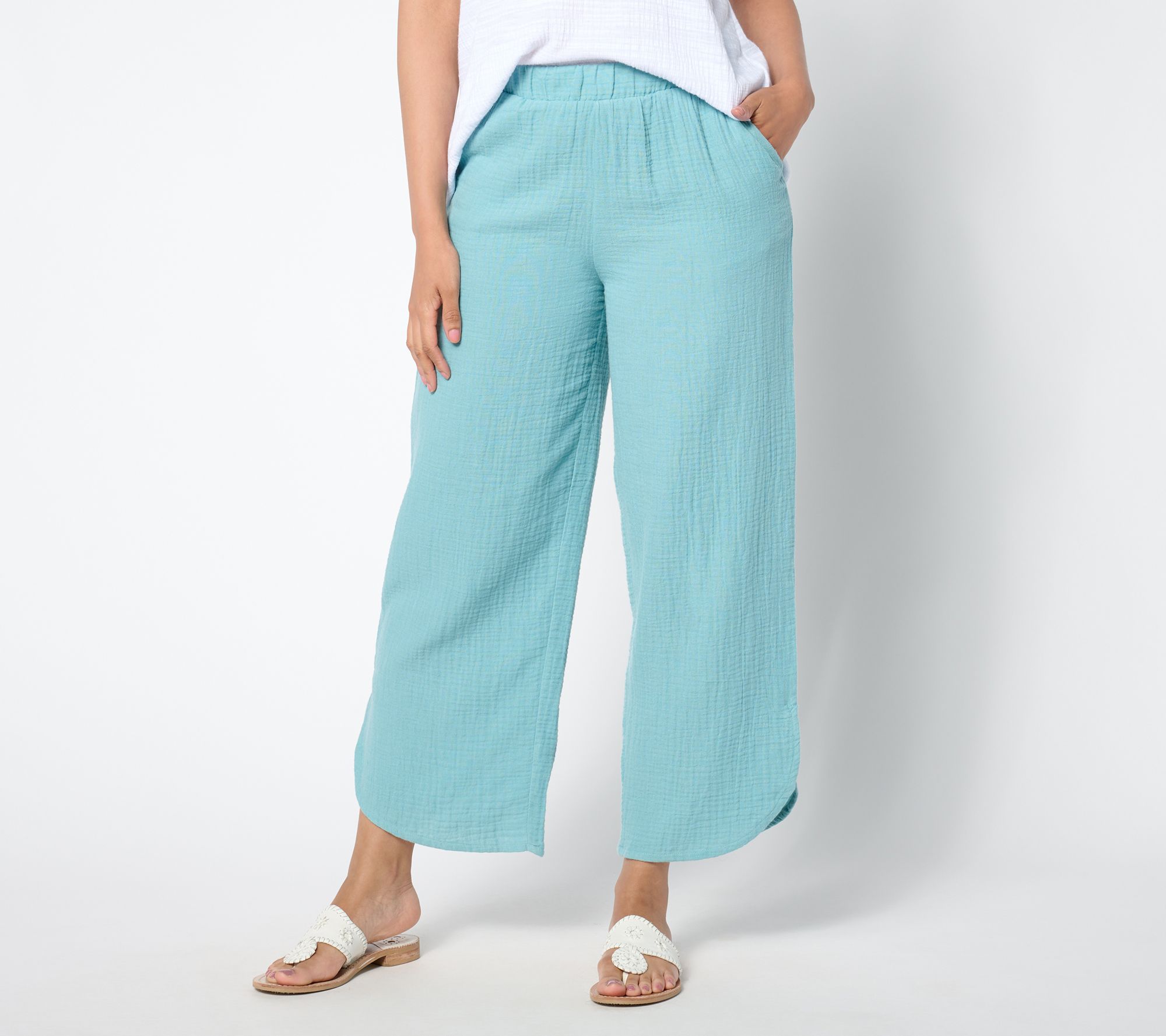 "As Is" LOGO by Lori Goldstein Beach to Street Double Cloth Pants