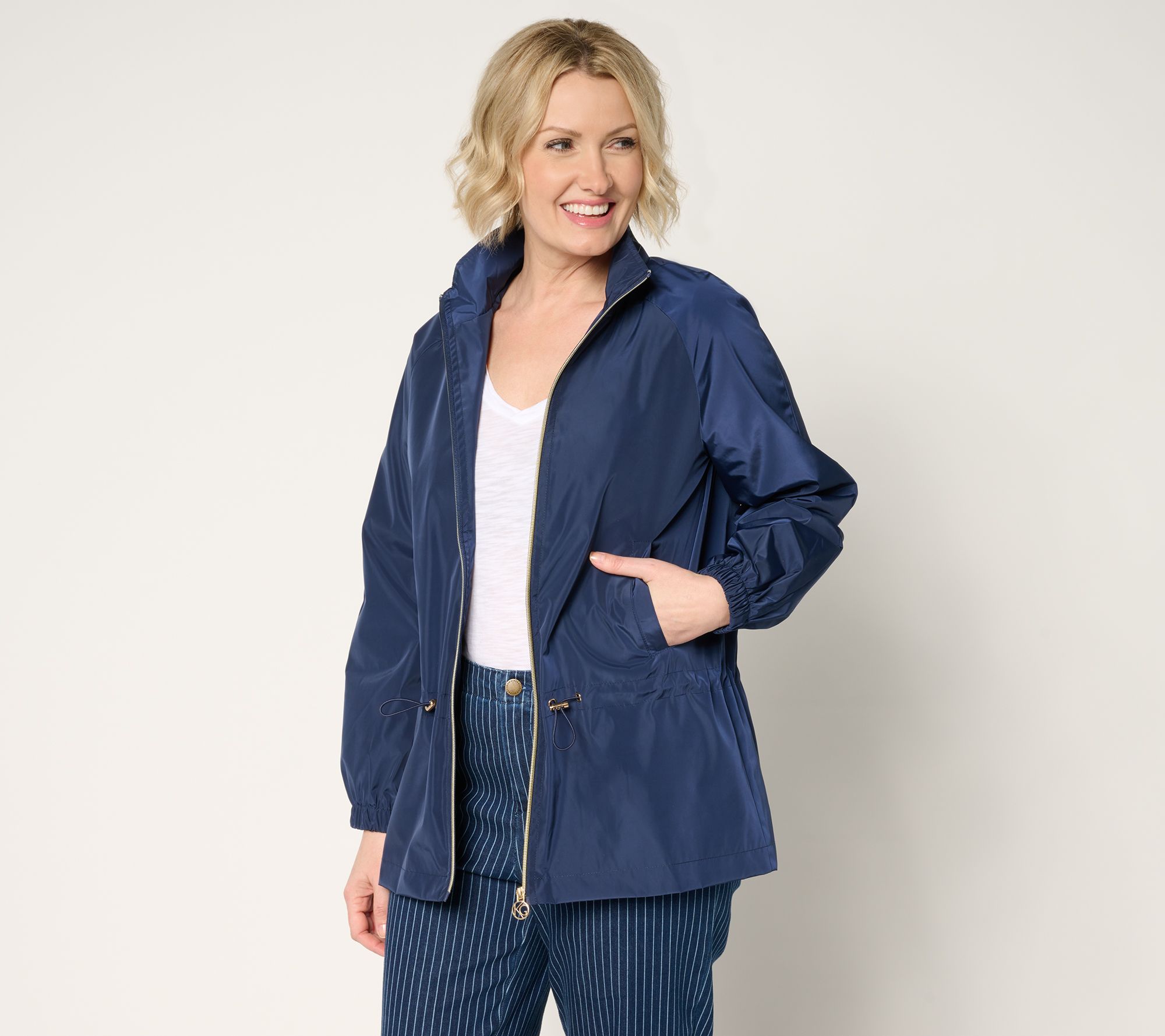 Belle Body by Kim Gravel Raindrop Rebel Gold Zip Jacket