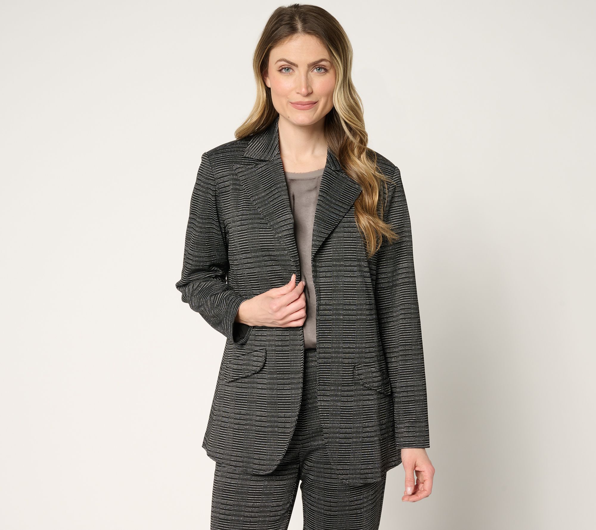 by Stacy London Petite Knit Jacquard Blazer