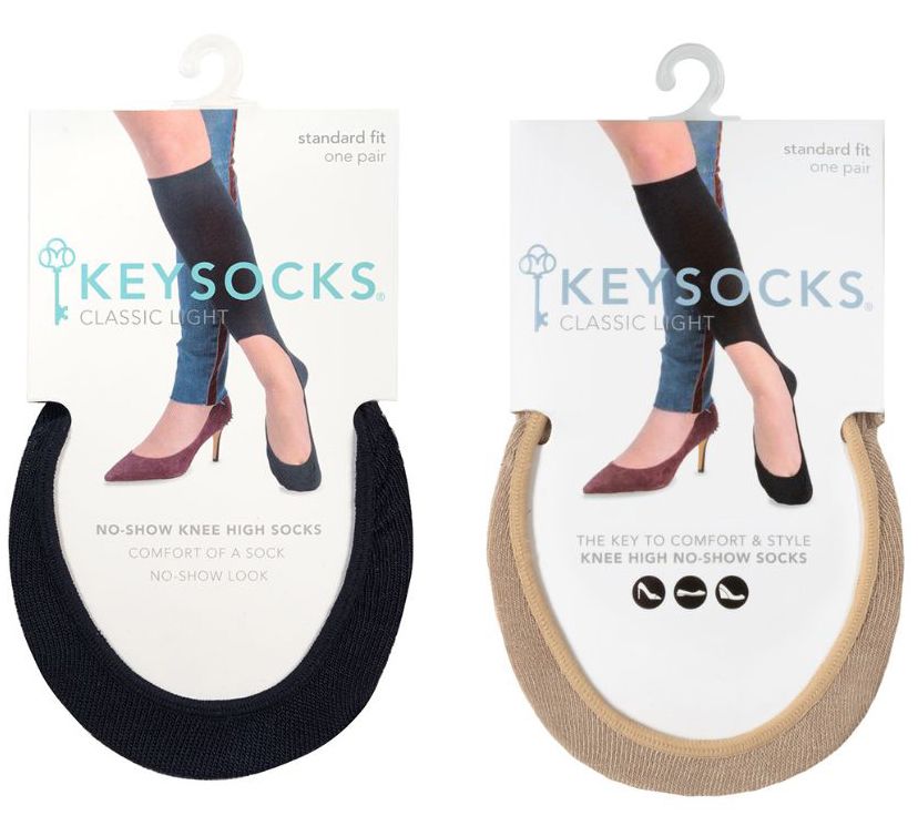 Keysocks S/2 Moisture Wicking Knee High No-Show Socks