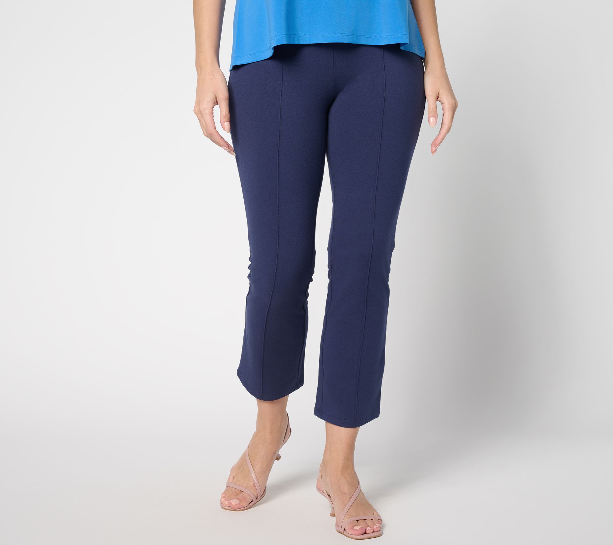 Women with Control Petite Tummy Control 86/14 Straight Leg Crop Pants