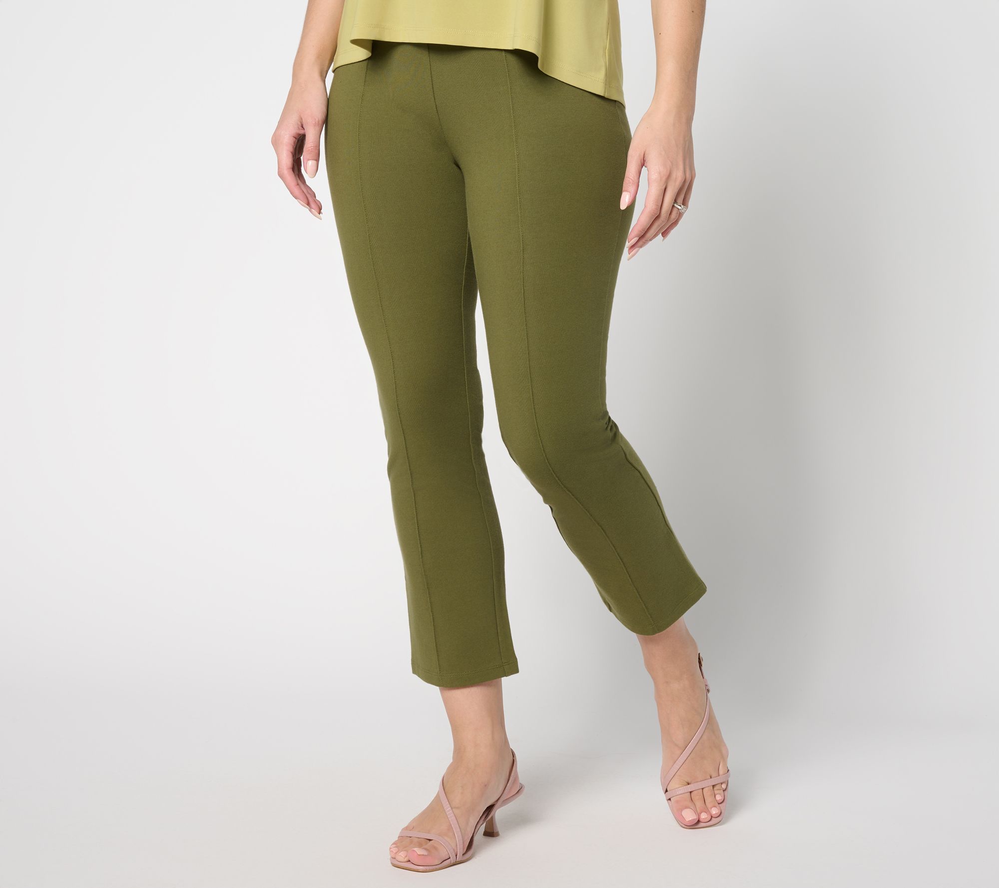 Women with Control Petite Tummy Control 86/14 Straight Leg Crop Pants