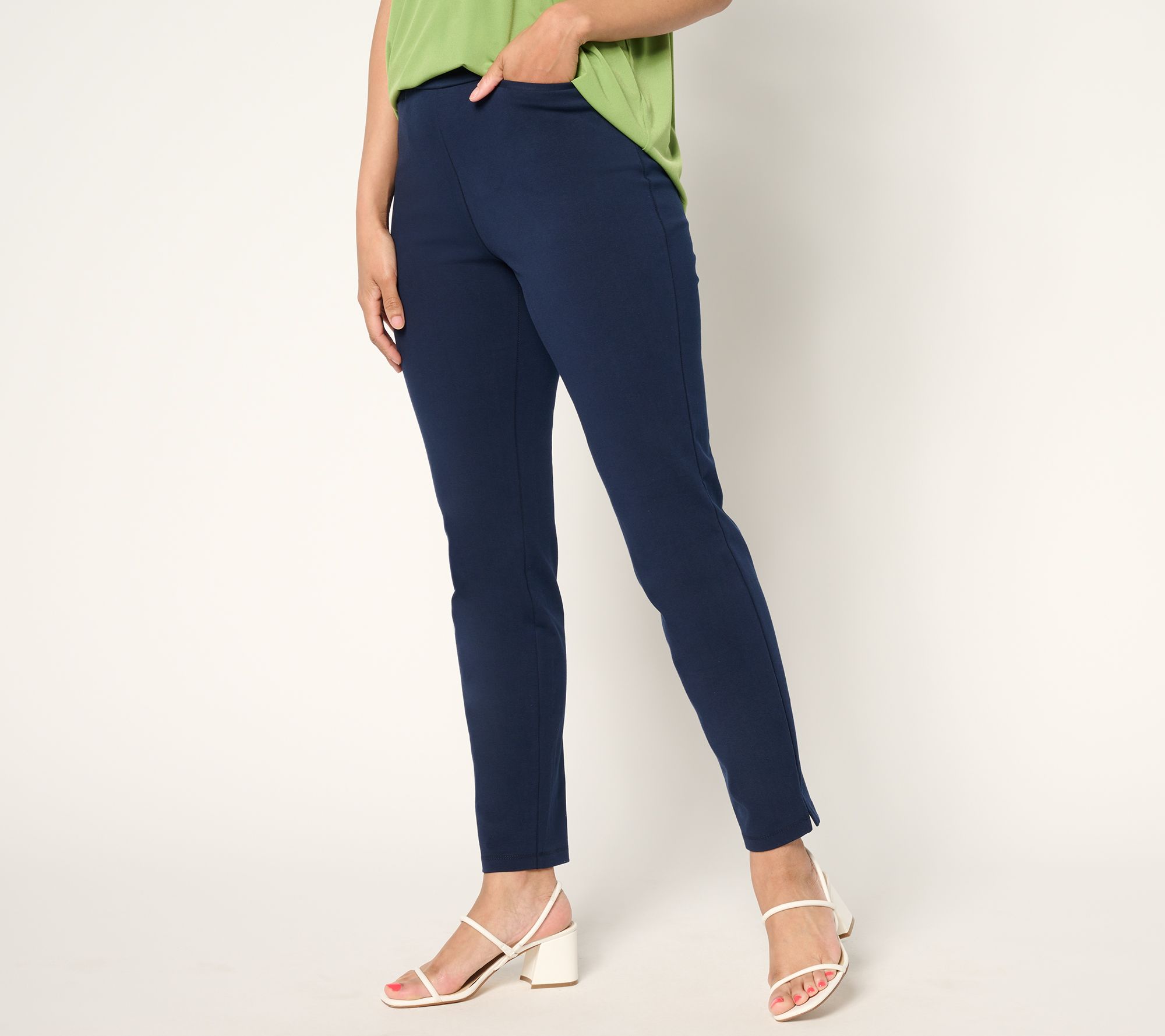 Susan Graver Weekend Petite Premium Stretch Slim-Leg Ankle Pants