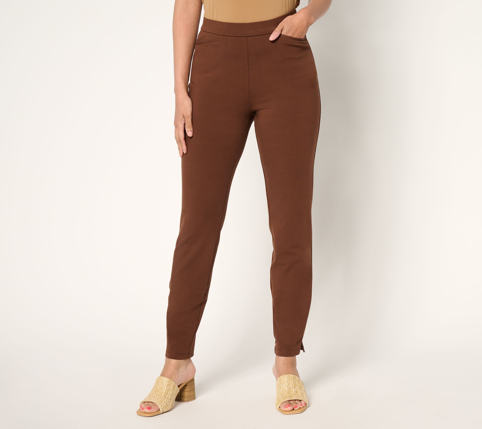 Susan Graver Weekend Petite Premium Stretch Slim-Leg Ankle Pants