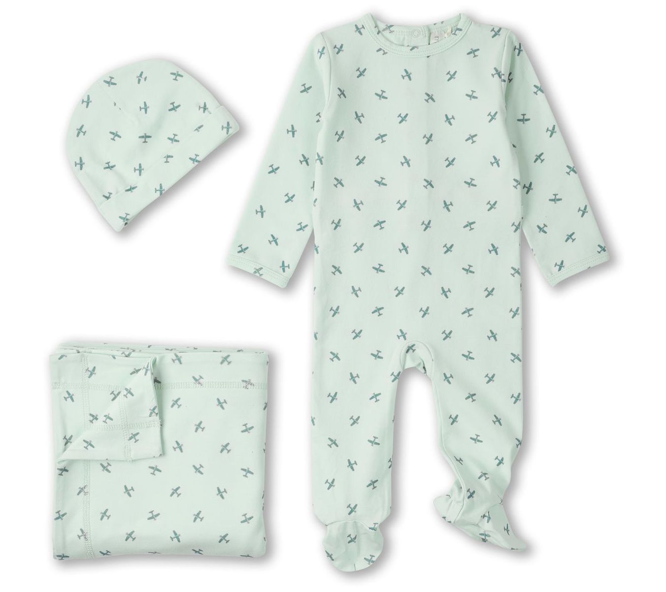 MiniMoi Baby Cotton Footie 3 Piece Set