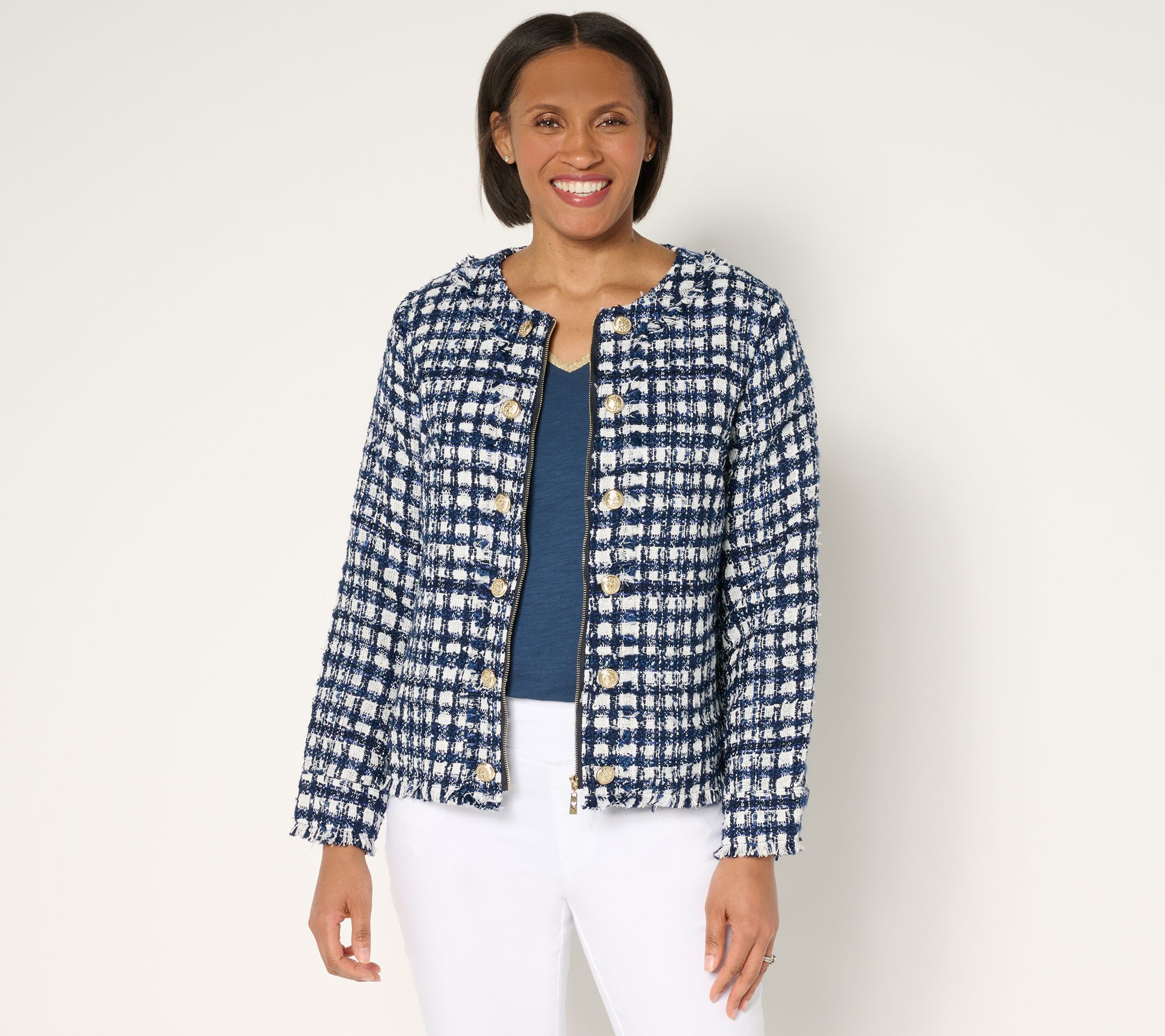 "As Is" Belle by Kim Gravel Stay Bold Stay Gold Boucle Jacket