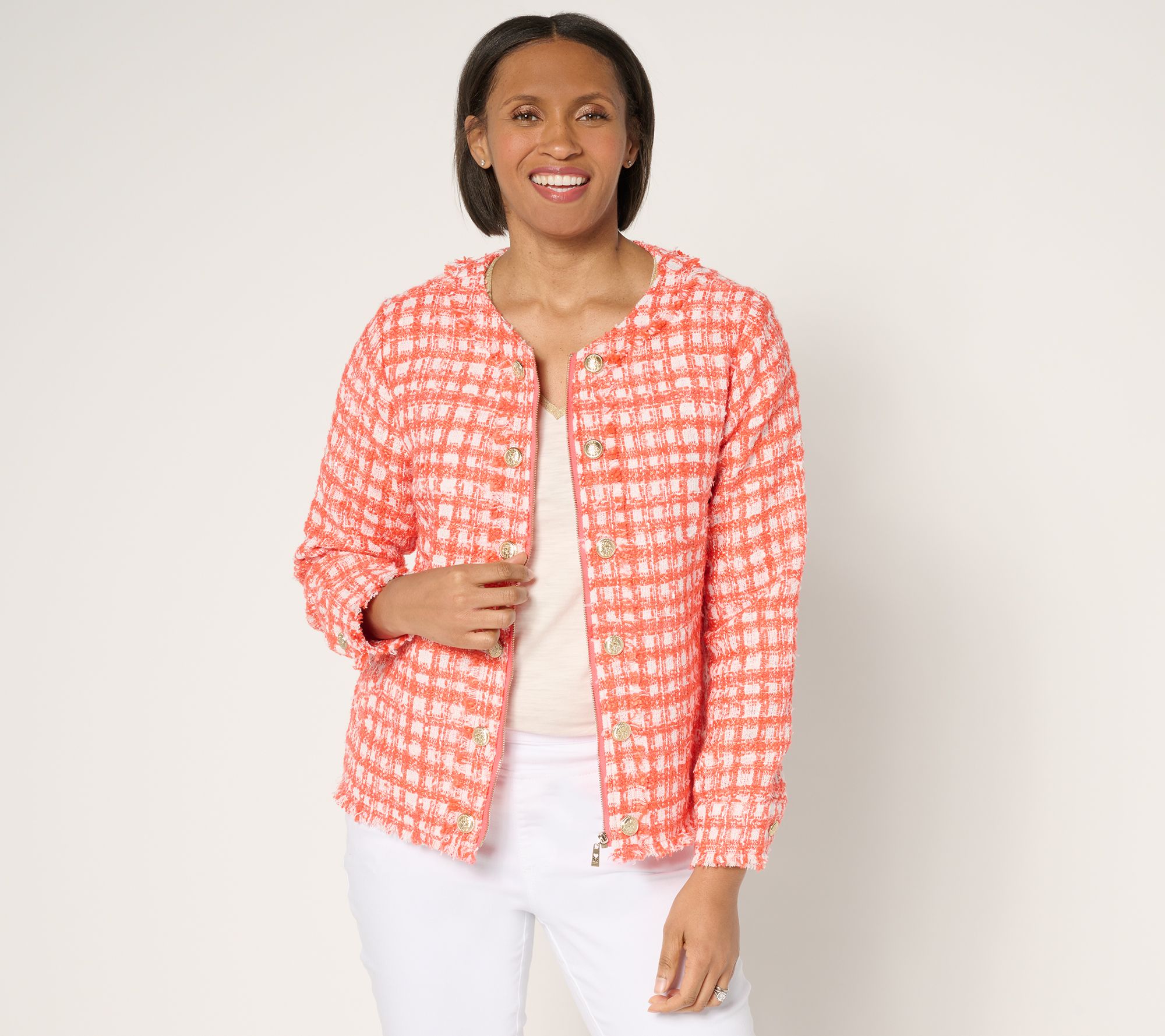 "As Is" Belle by Kim Gravel Stay Bold Stay Gold Boucle Jacket