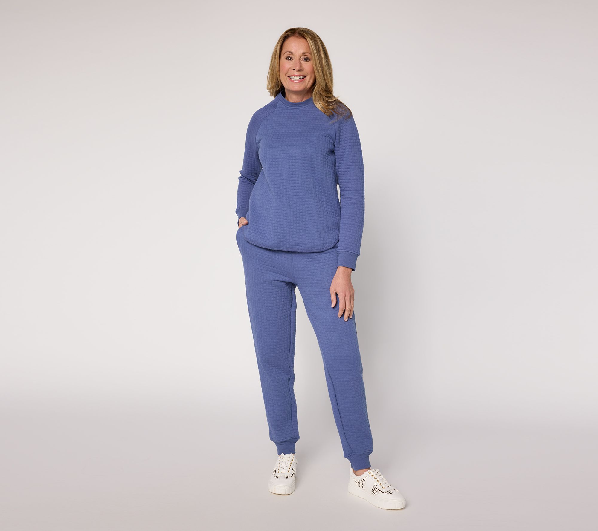 Carole Hochman Grid Knit Jogger Lounge Set