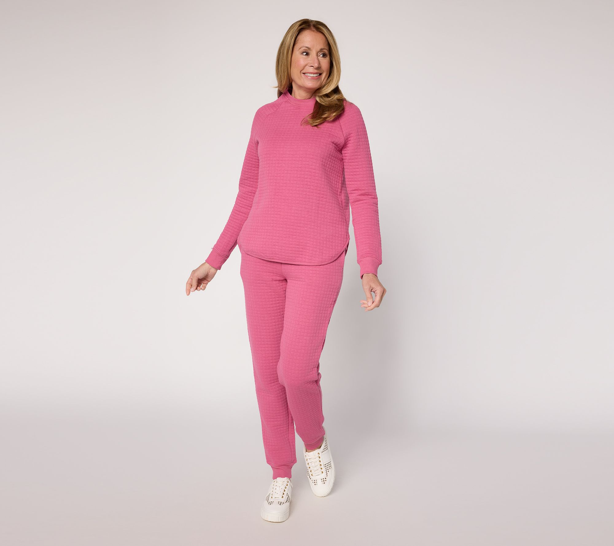 Carole Hochman Grid Knit Jogger Lounge Set