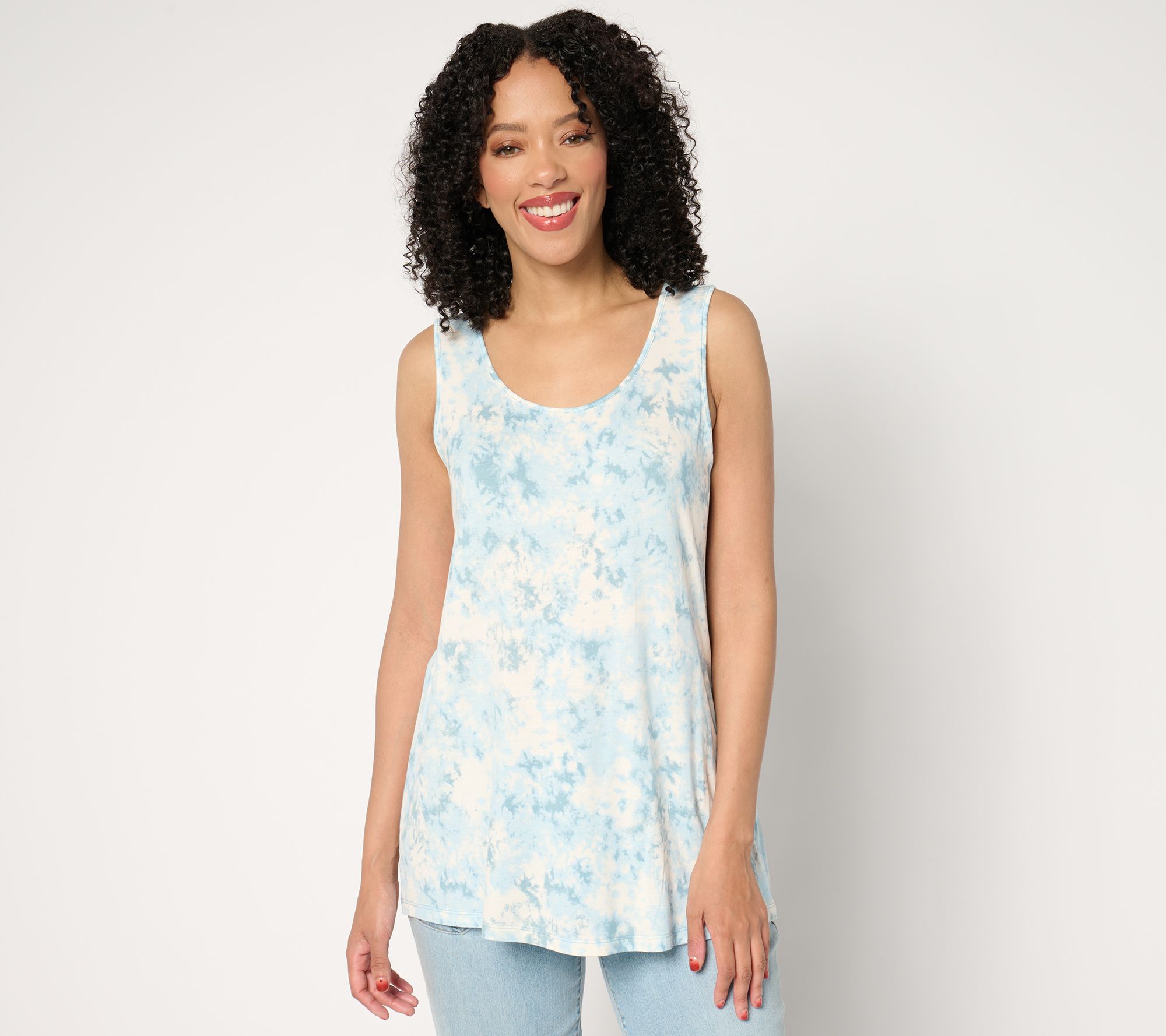 "As Is" LOGO Layers by Lori Goldstein Printed Tie Dye Knit Tank