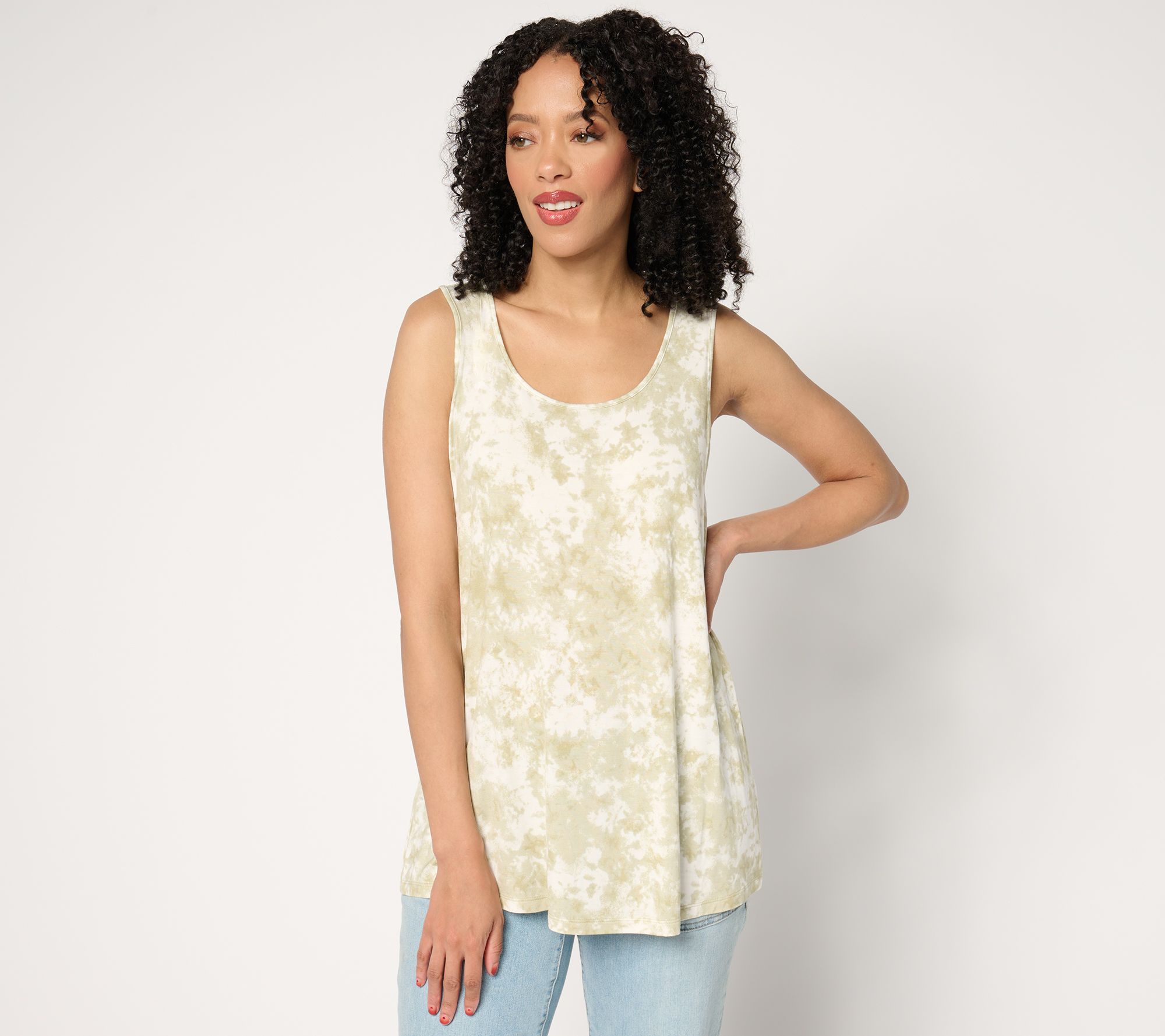 "As Is" LOGO Layers by Lori Goldstein Printed Tie Dye Knit Tank