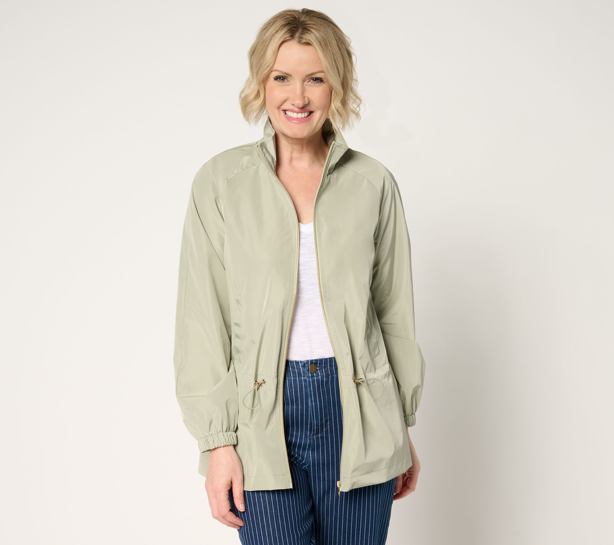 "As Is" Belle Body by Kim Gravel Raindrop Rebel Gold Zip Jacket