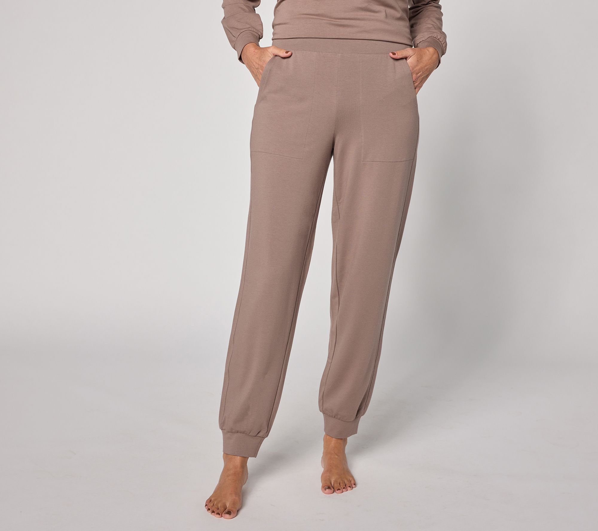 AnyBody Tall Cozy Knit French Terry Slim Leg Jogger Pants