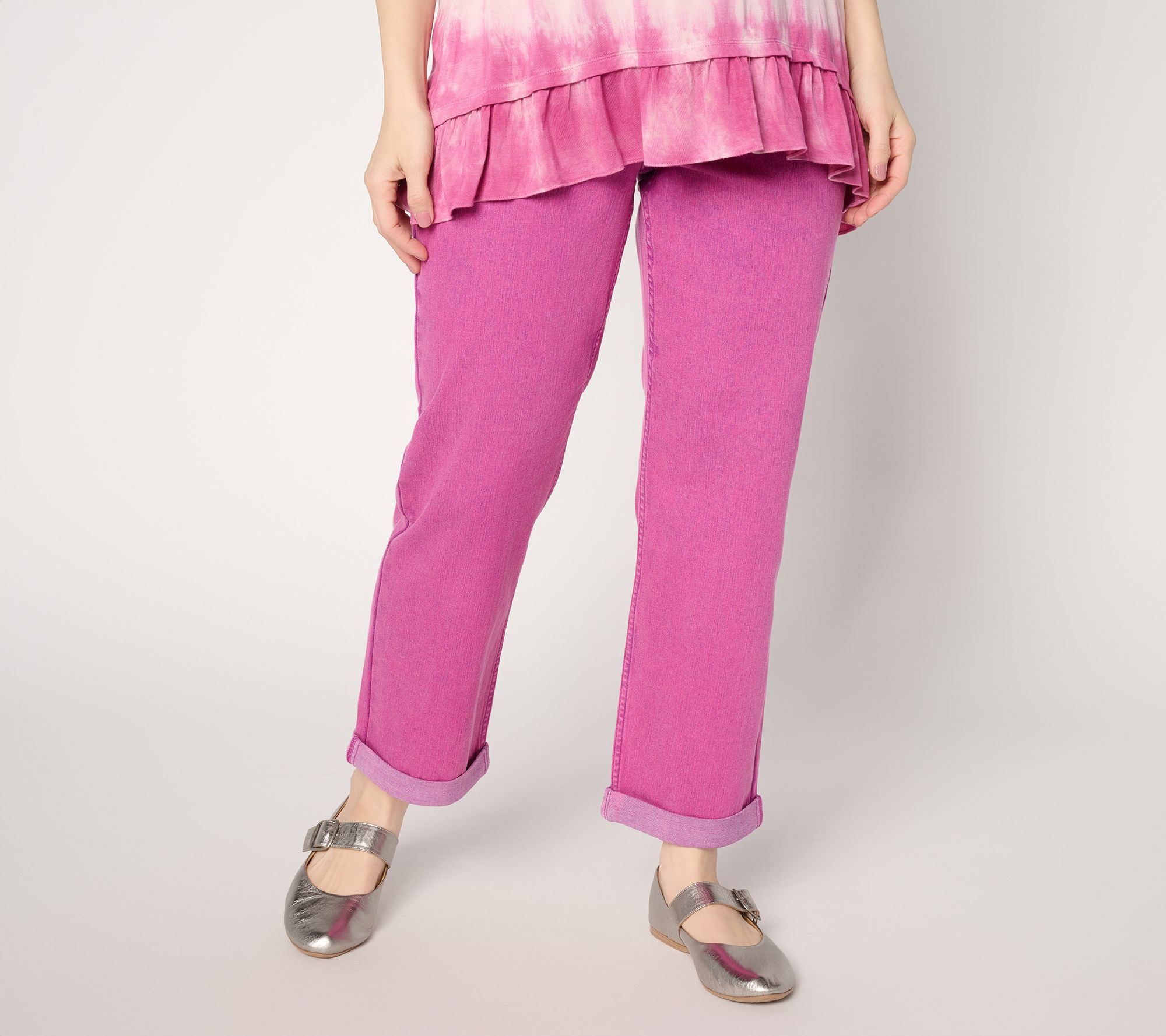 LOGO by Lori Goldstein Tall Ankle Length Boyfriend Jeans