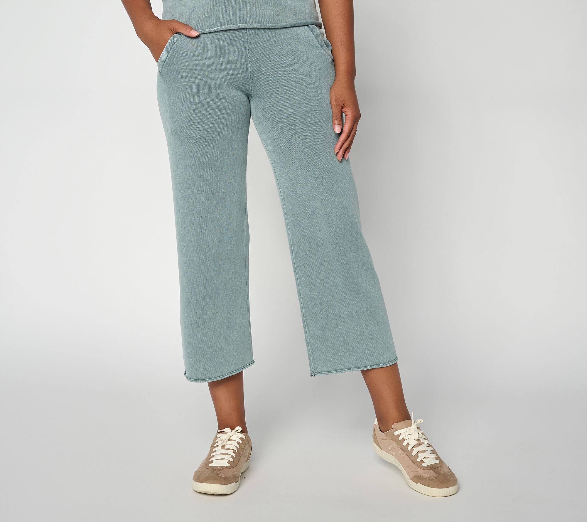 Barefoot Dreams Sunbleached 100% Cotton Rolled Edge Crop Pant