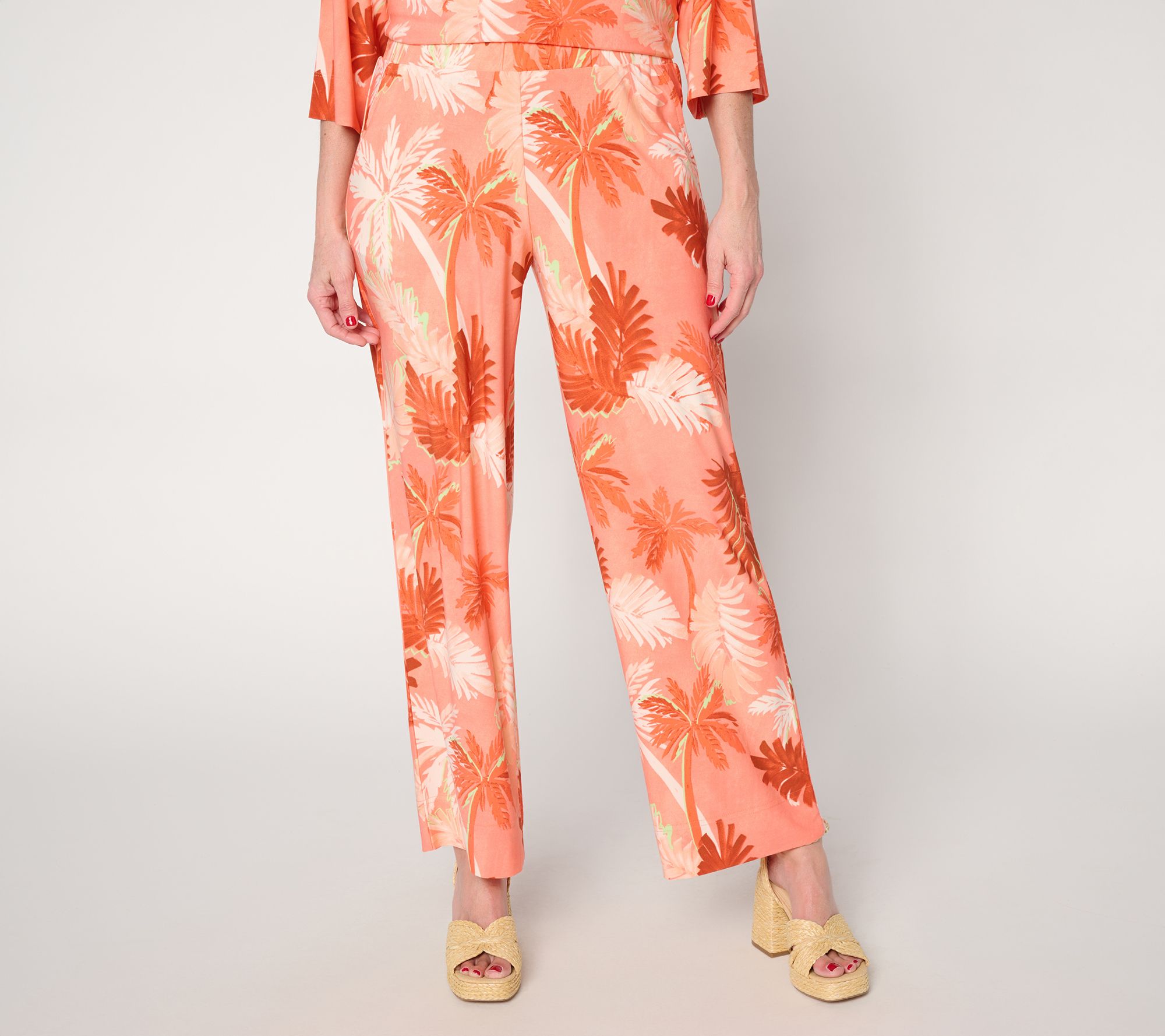  Brandis Dress Out Loud Discovery Knit Golden Palms Wide Hem Pant - A721078