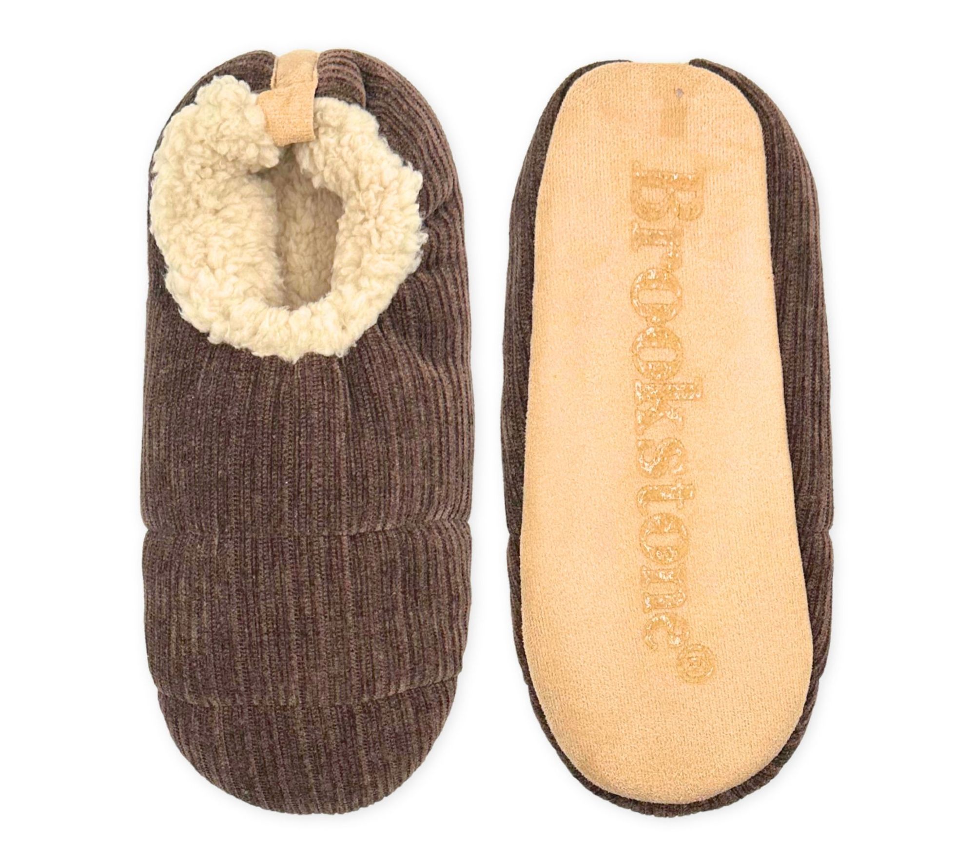 Brookstone Men's Slipper Socks with Non-Skid Soles