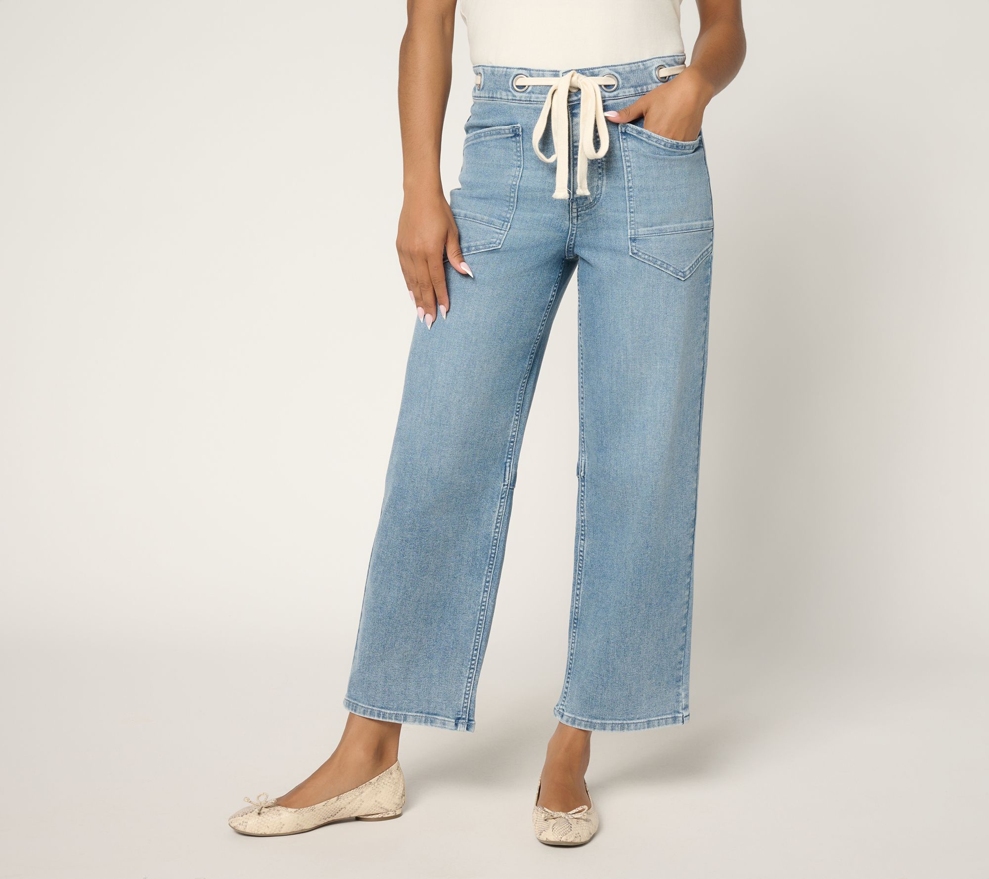 "As Is" Me by Jennie Garth Petite Ankle Slight Barrel Jeans- Indigo