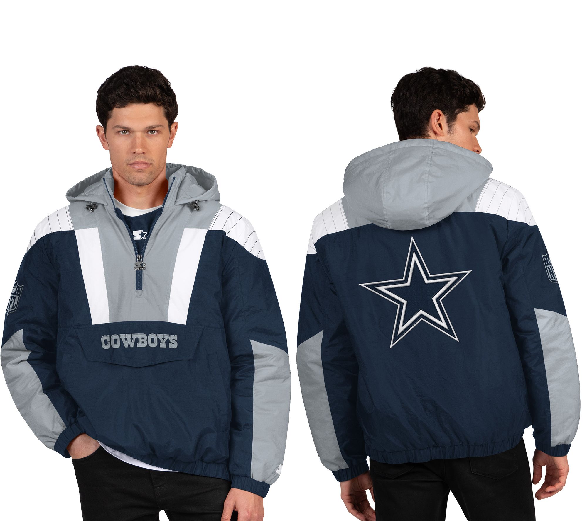 "As Is" NFL Officially Licensed Dallas Starter Crinkle Pullover Jacket