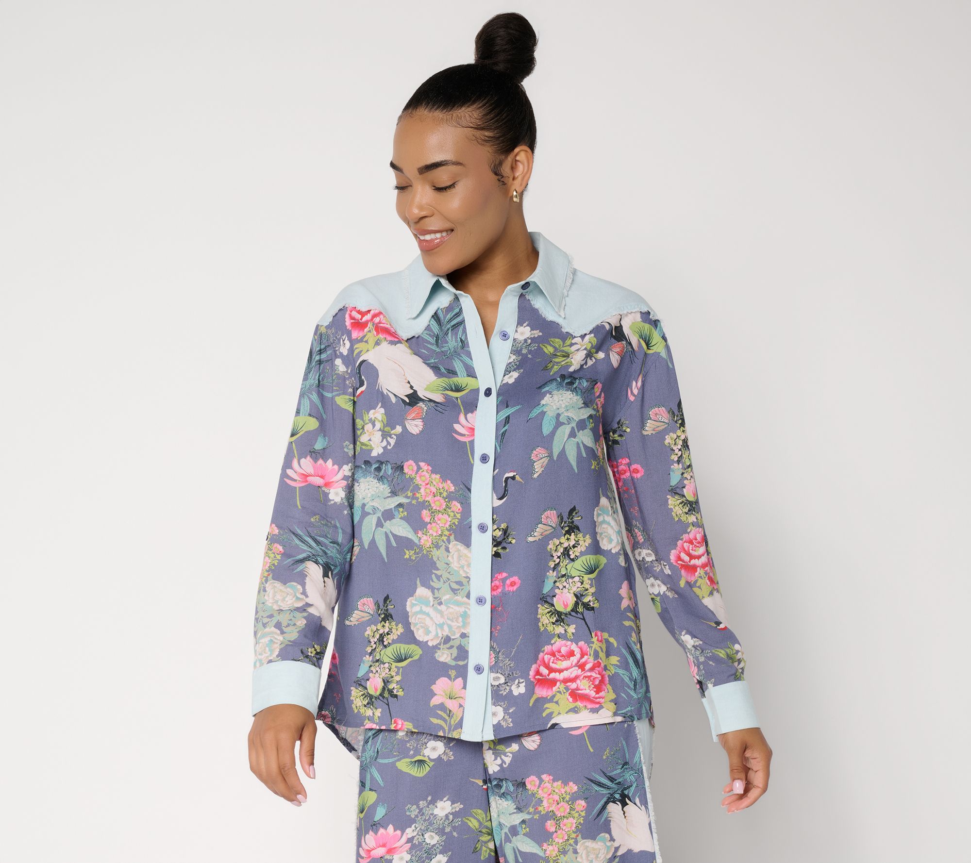 Mally Roncal Pretty in Print Button Up Lola Blouse