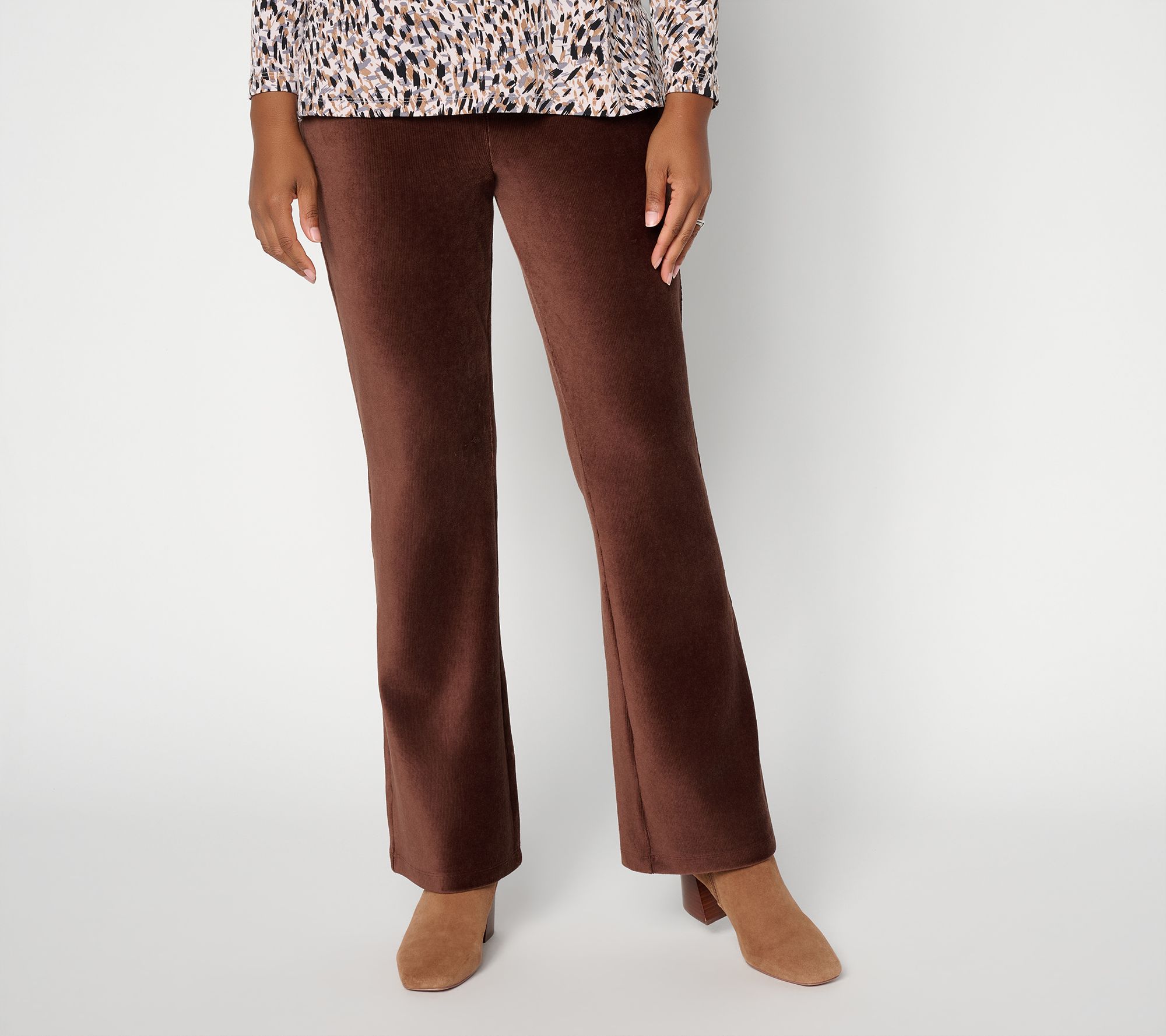Susan Graver Regular Weekend Knit Corduroy Boot Cut Pant
