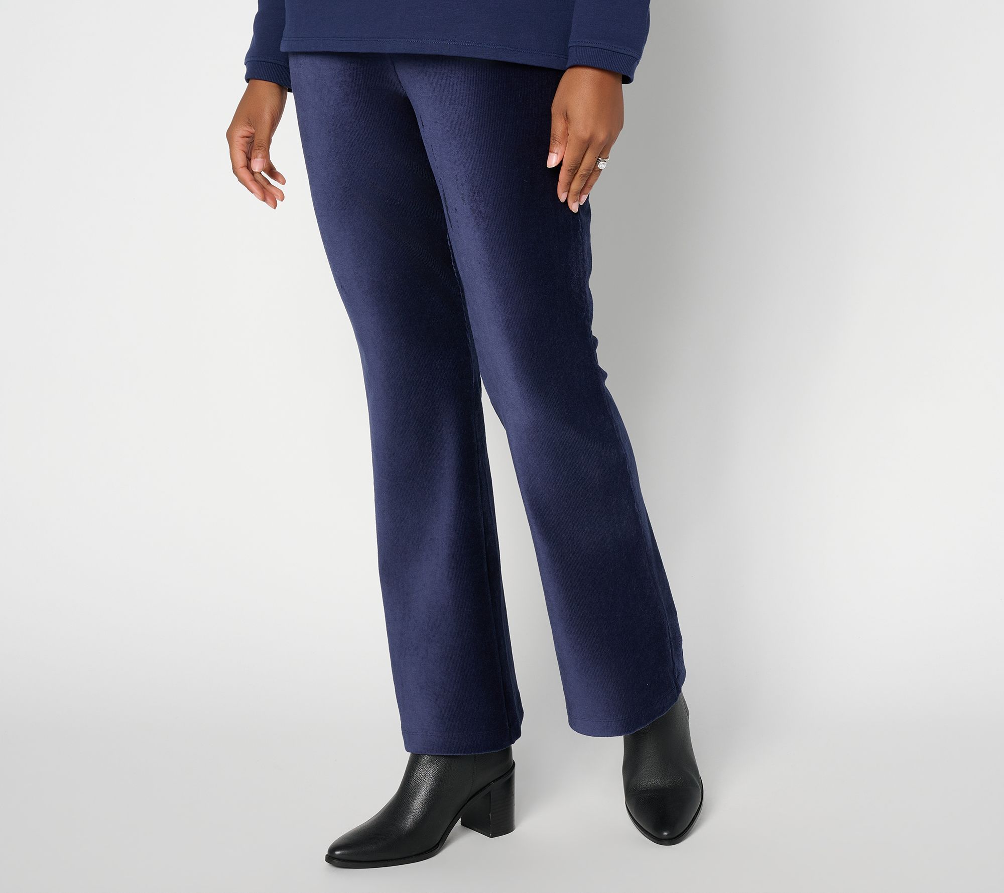 Susan Graver Regular Weekend Knit Corduroy Boot Cut Pant